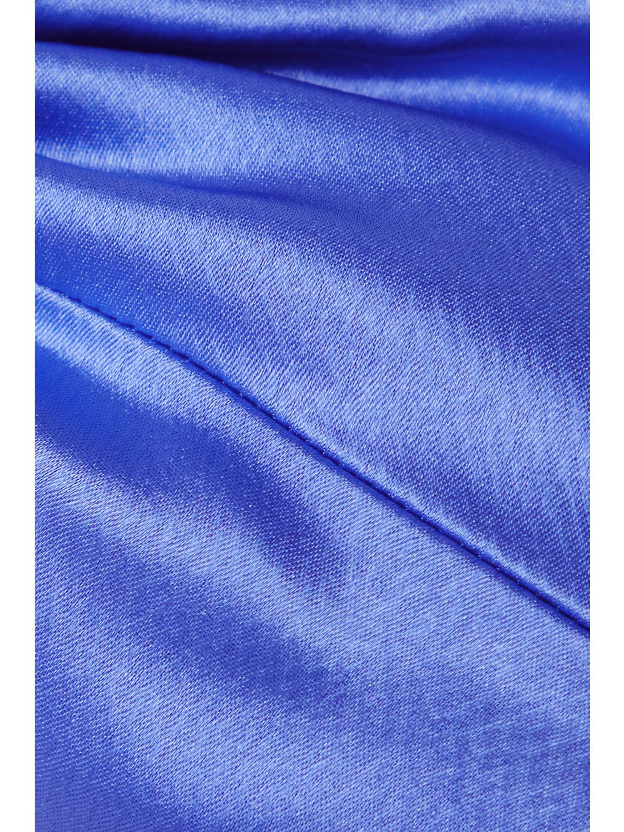 LESET Barb ruched satin halterneck bandeau top