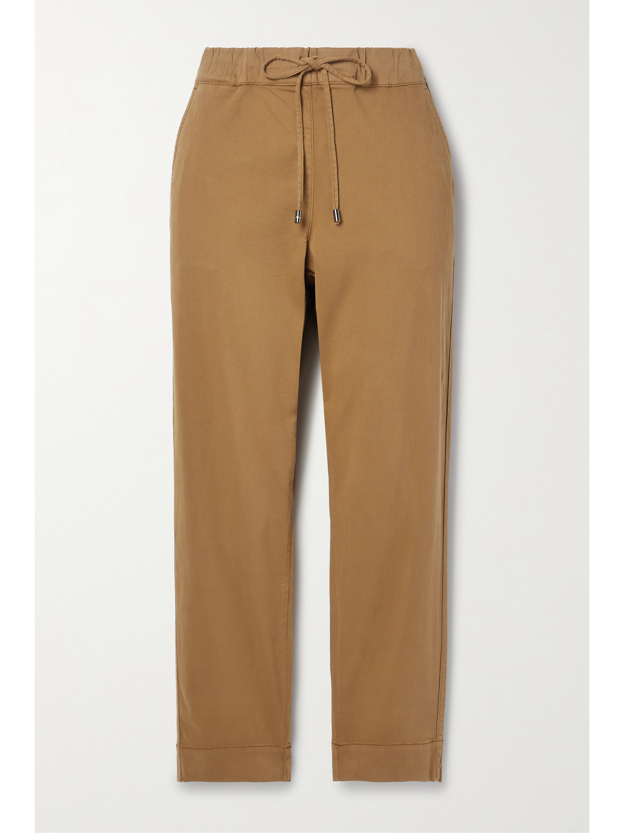 Max Mara Leisure Terreno Cropped Stretch-cotton Straight-leg Pants In Brown