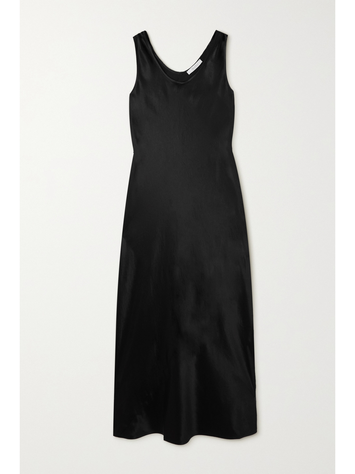 Max Mara Leisure Talete Satin Slip Maxi Dress In Black Acetate In Black