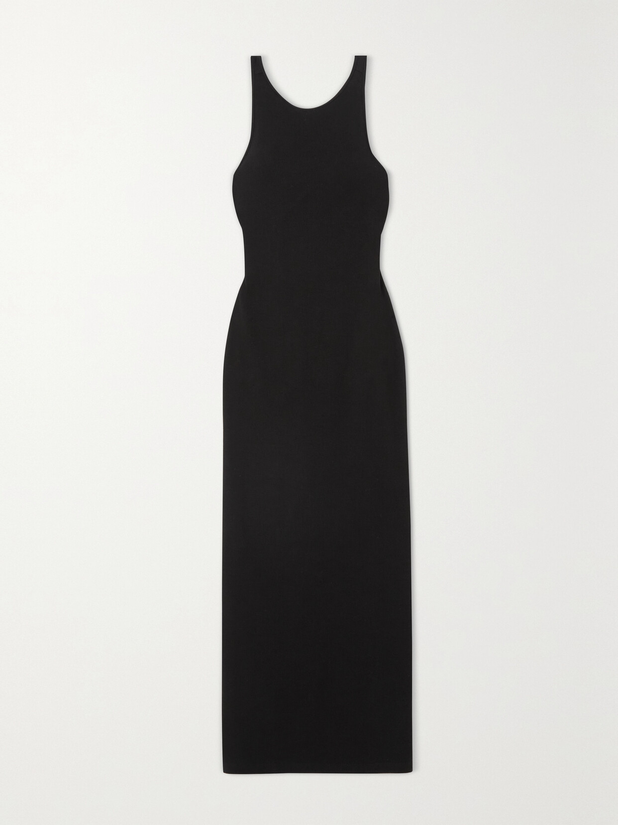 Gauchère Openback Ribbed Stretchcotton Maxi Dress In Black ModeSens