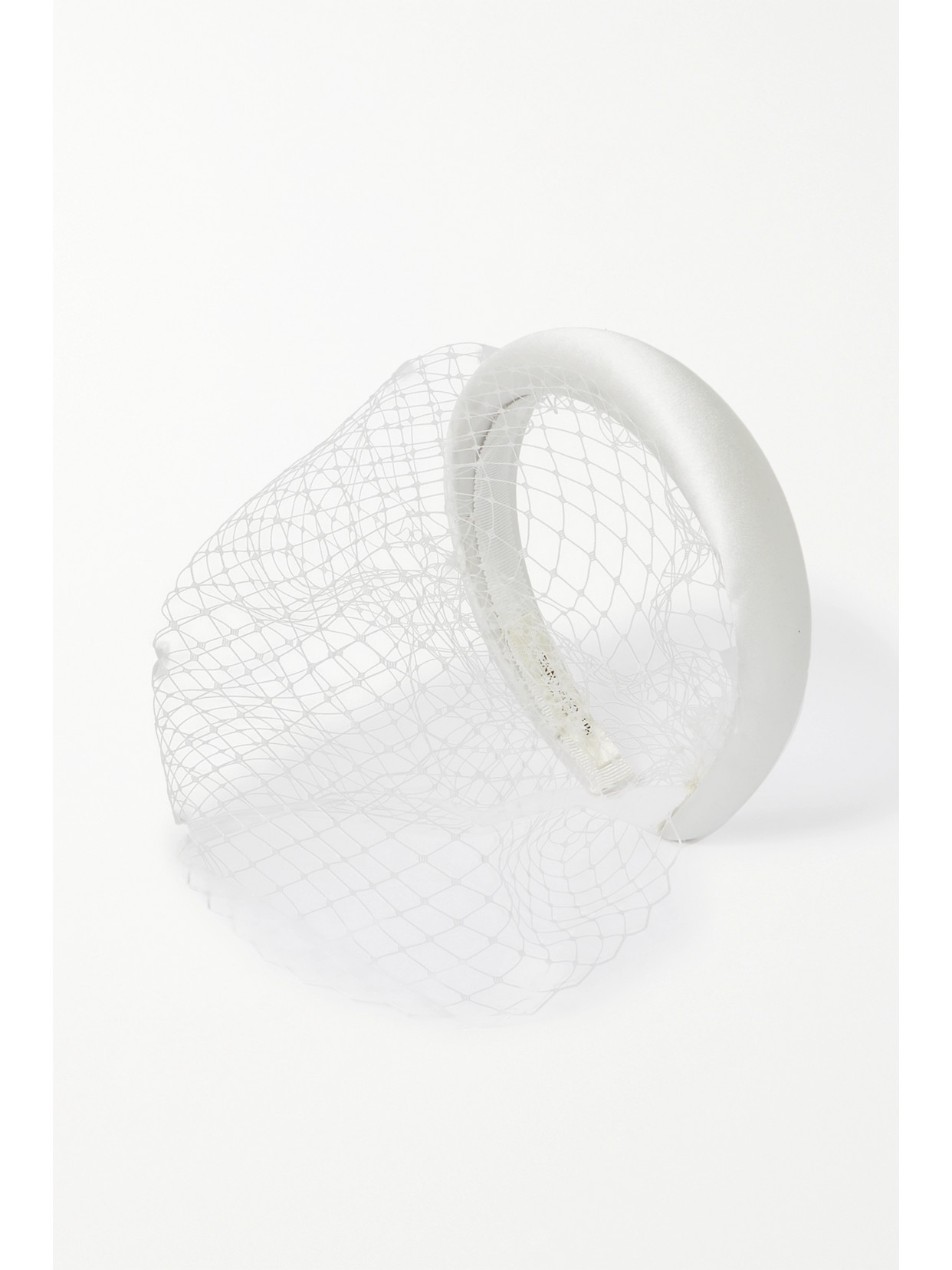 JENNIFER BEHR TORI VOILETTE MESH-TRIMMED SATIN HEADBAND