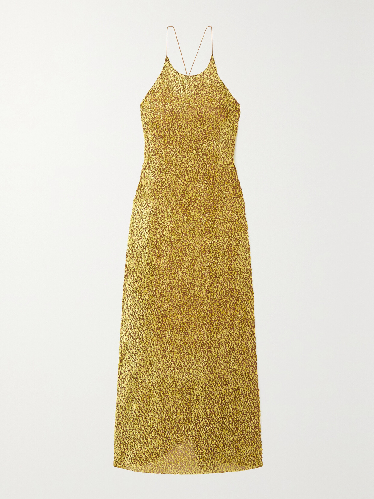 GAUCHERE - Swiss-dot Crepe Maxi Dress - Yellow