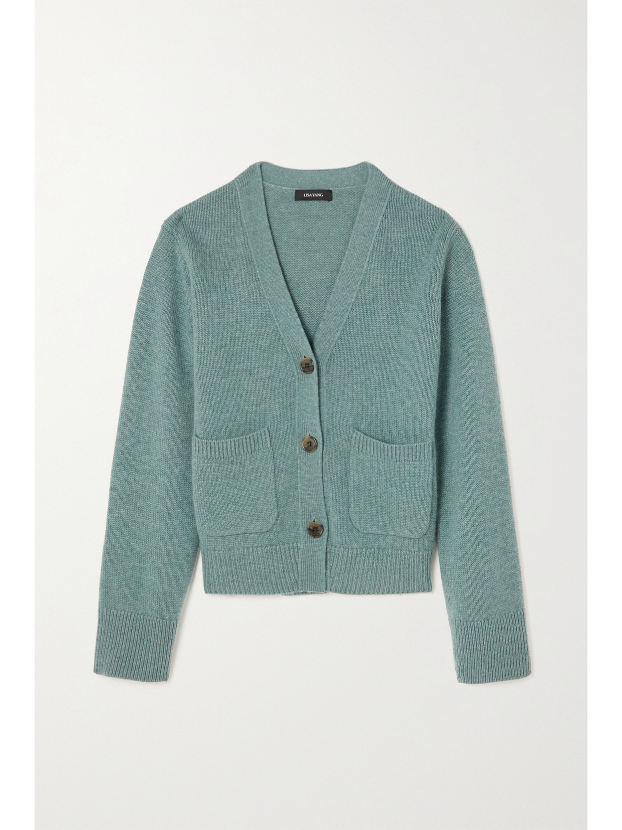 Lisa Yang Danni Cashmere Pocket Cardigan In Green