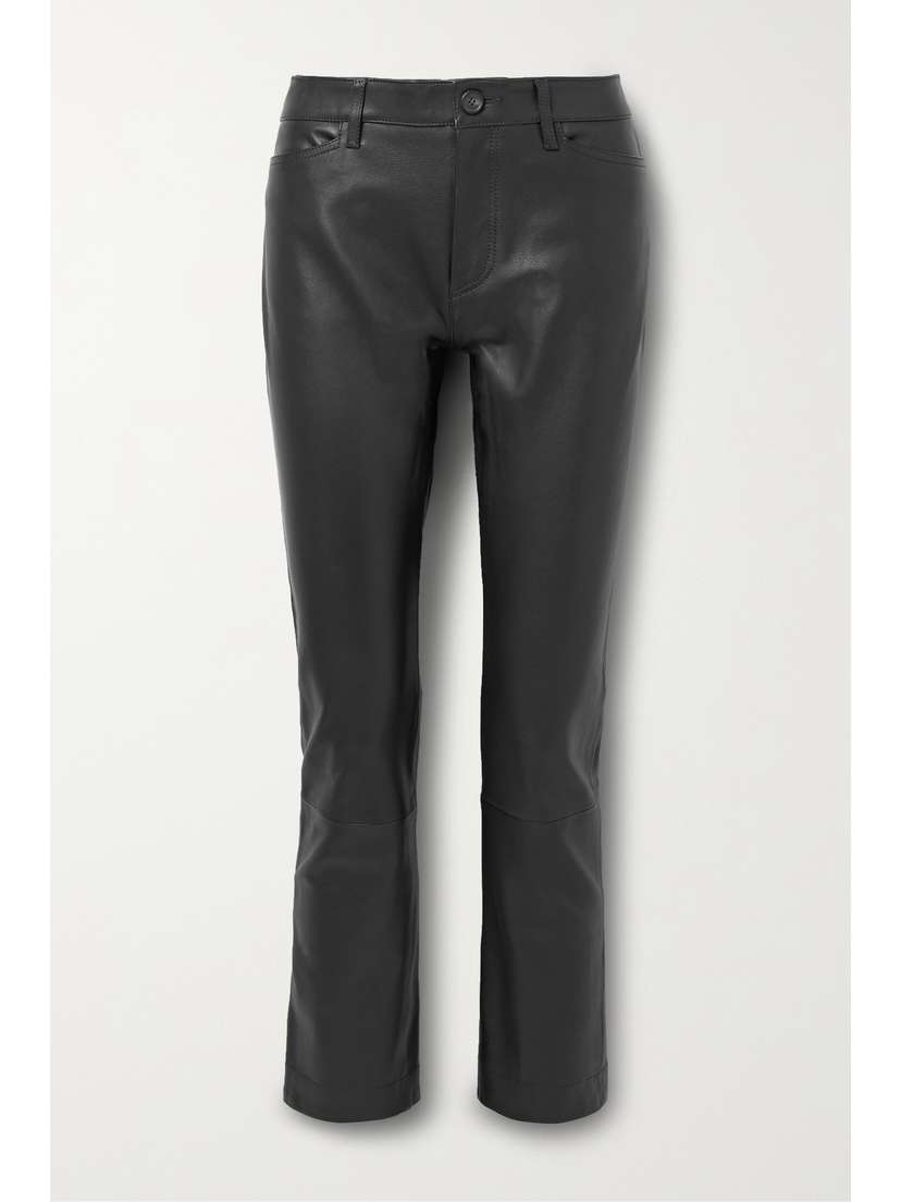 Petar Petrov Gonda Cropped Leather Skinny Pants