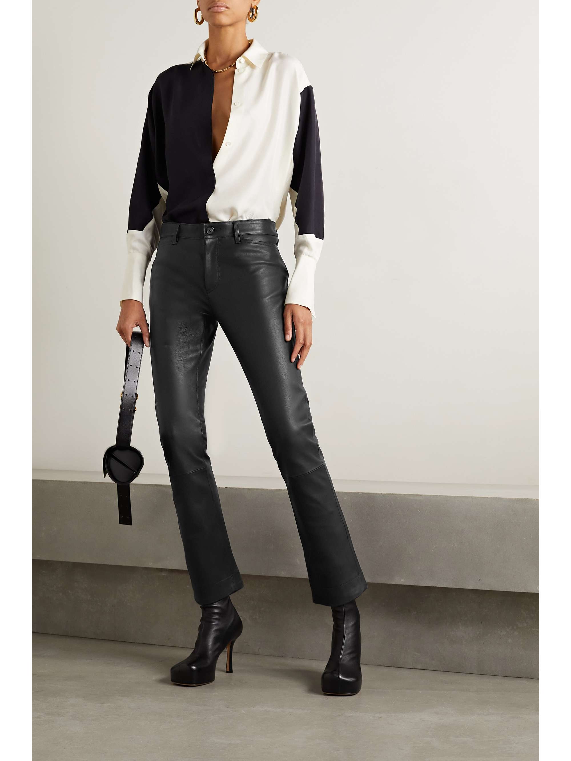 Gonda cropped leather skinny pants