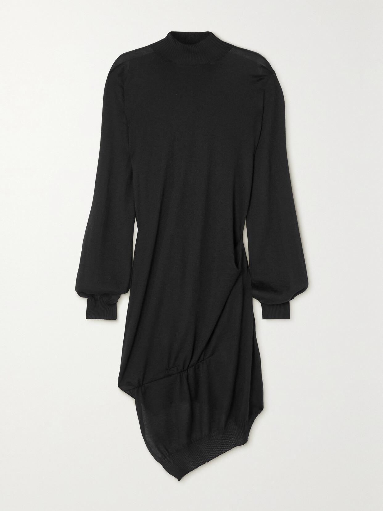 Petar Petrov Flavia Asymmetric Cashmere And Silk-blend Turtleneck Dress