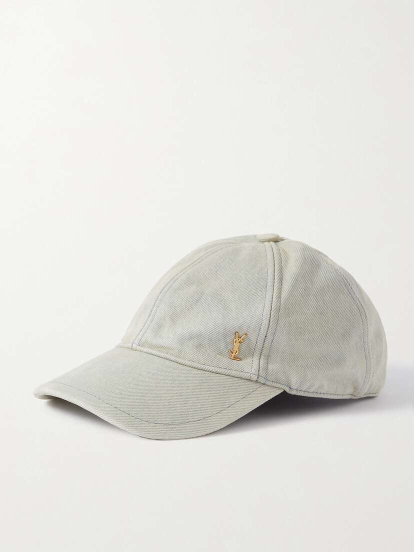 Saint Laurent Embellished Denim Baseball Cap