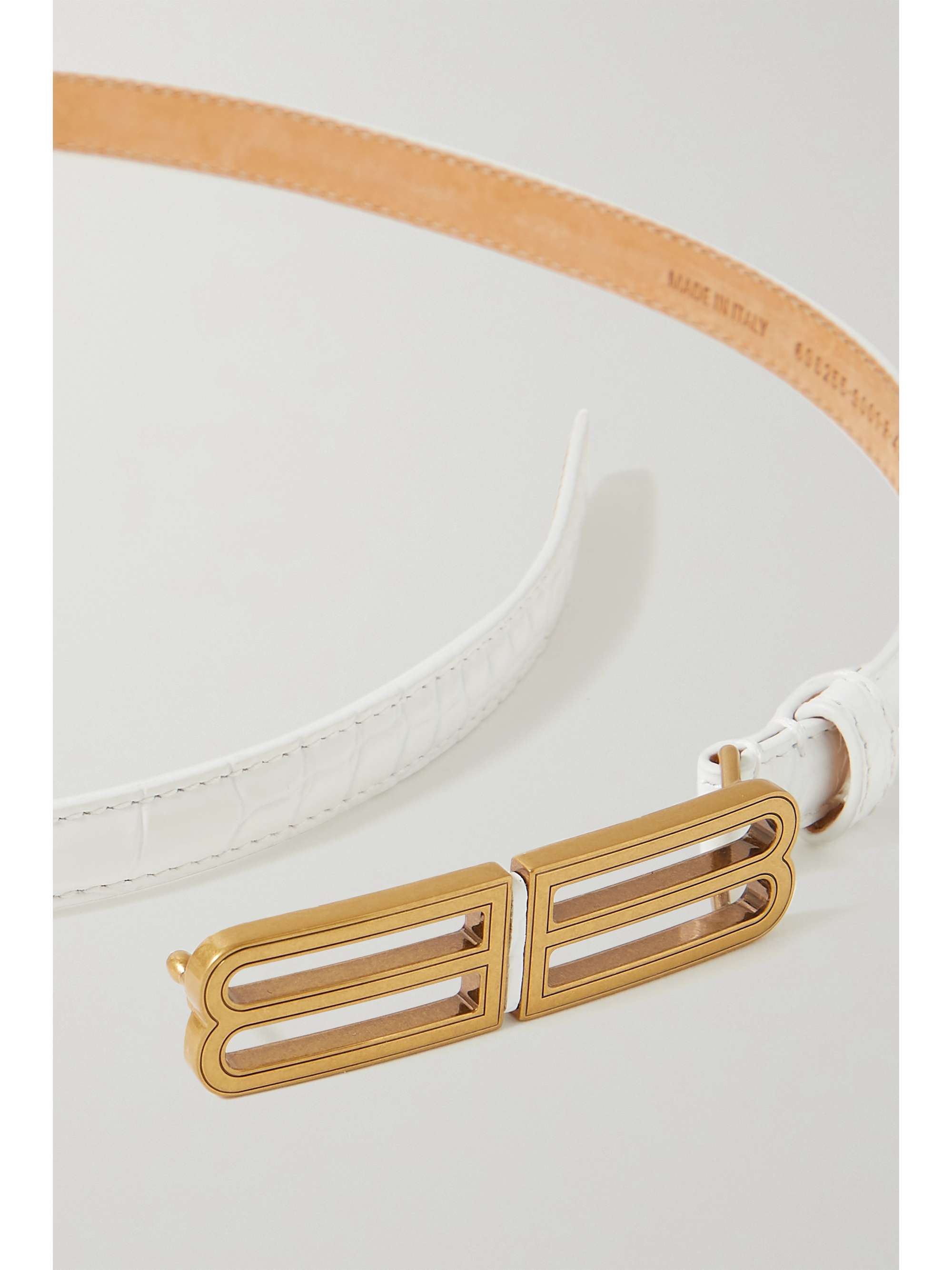 BALENCIAGA BB croc-effect leather belt | NET-A-PORTER