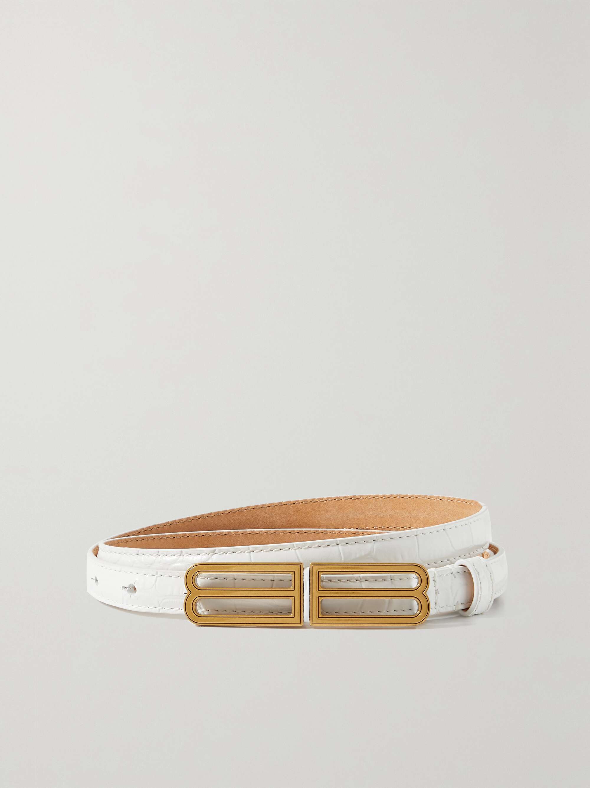 vært Stuepige lager BALENCIAGA BB croc-effect leather belt | NET-A-PORTER