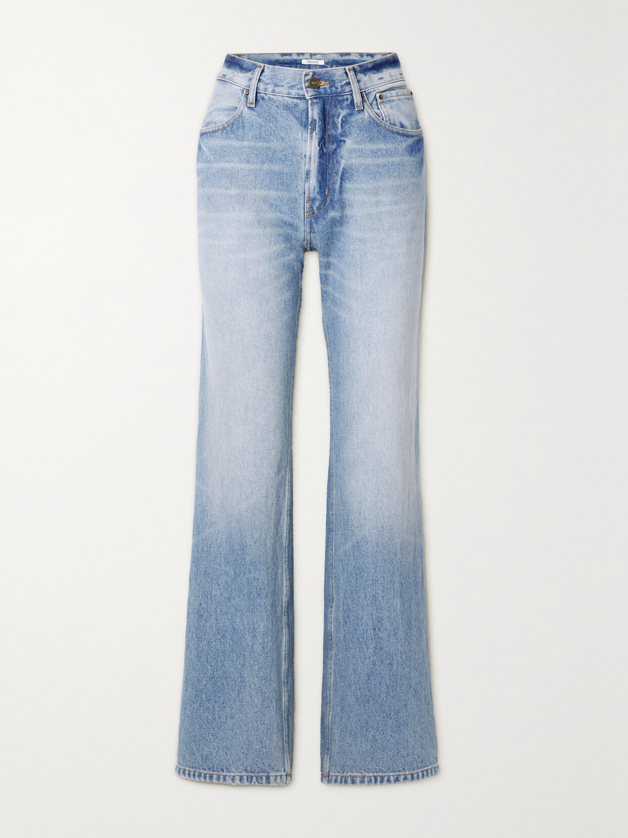 Shop Gauchère Mid-rise Straight-leg Jeans In Blue