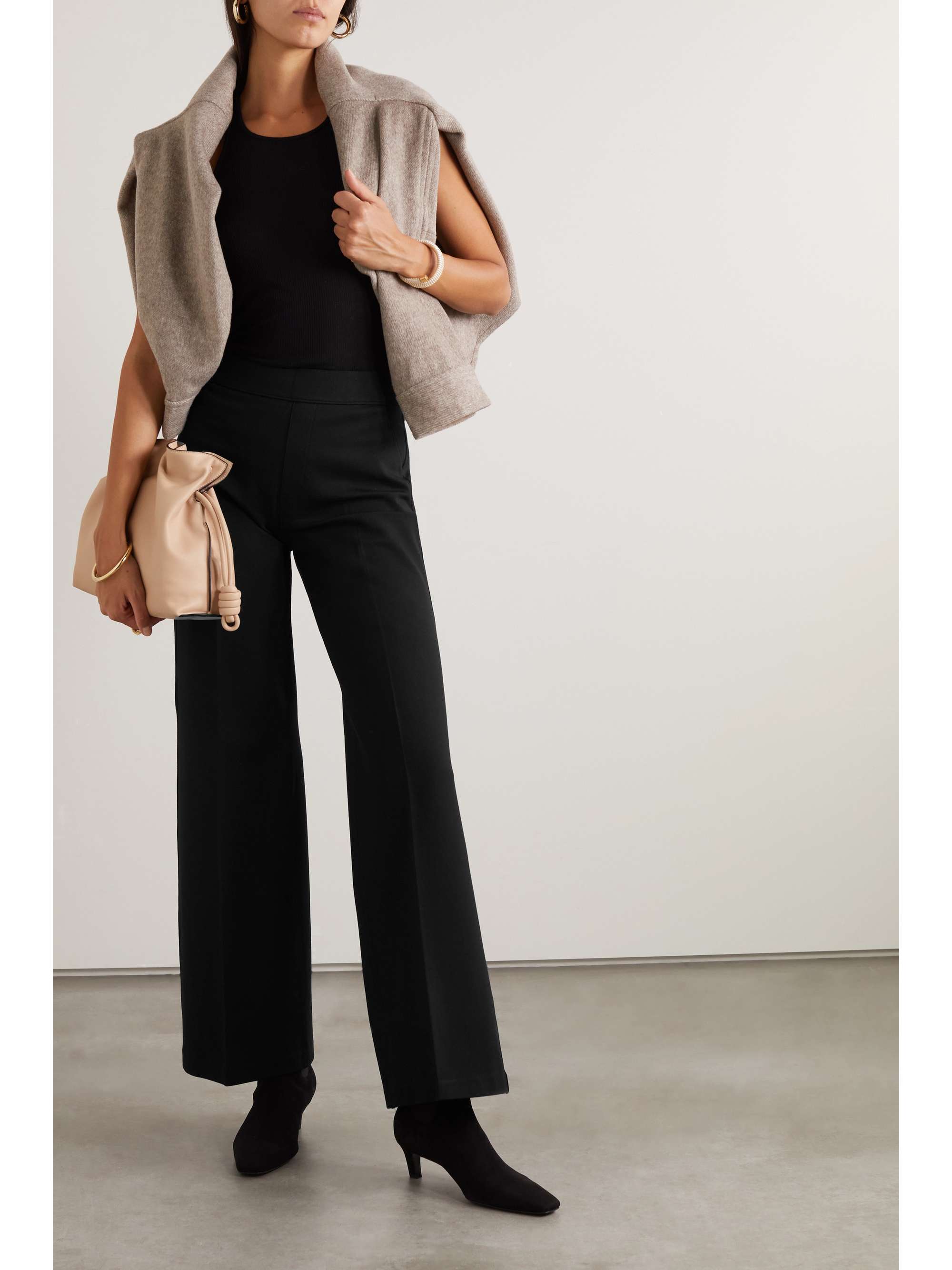 Perfect stretch-ponte wide-leg pants