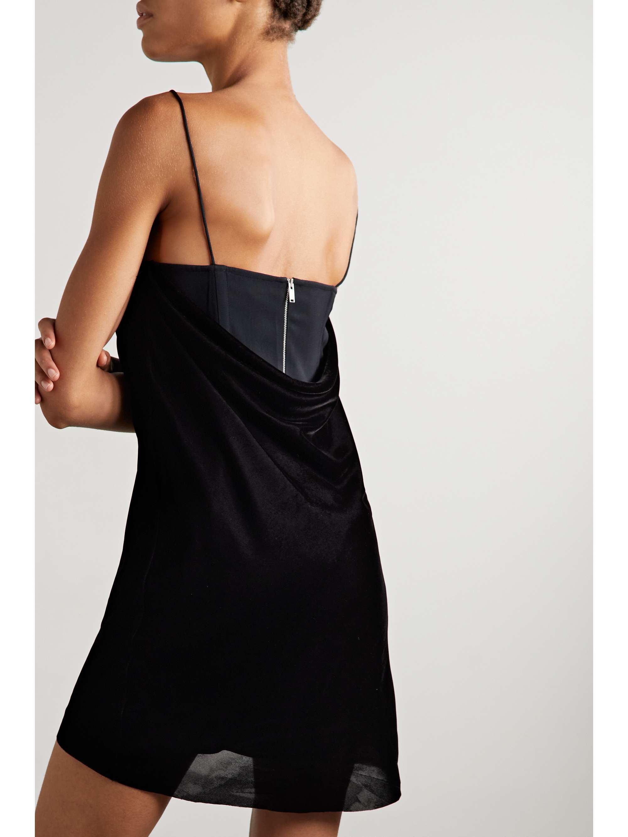 DION LEE Architrave layered velvet and tulle mini dress