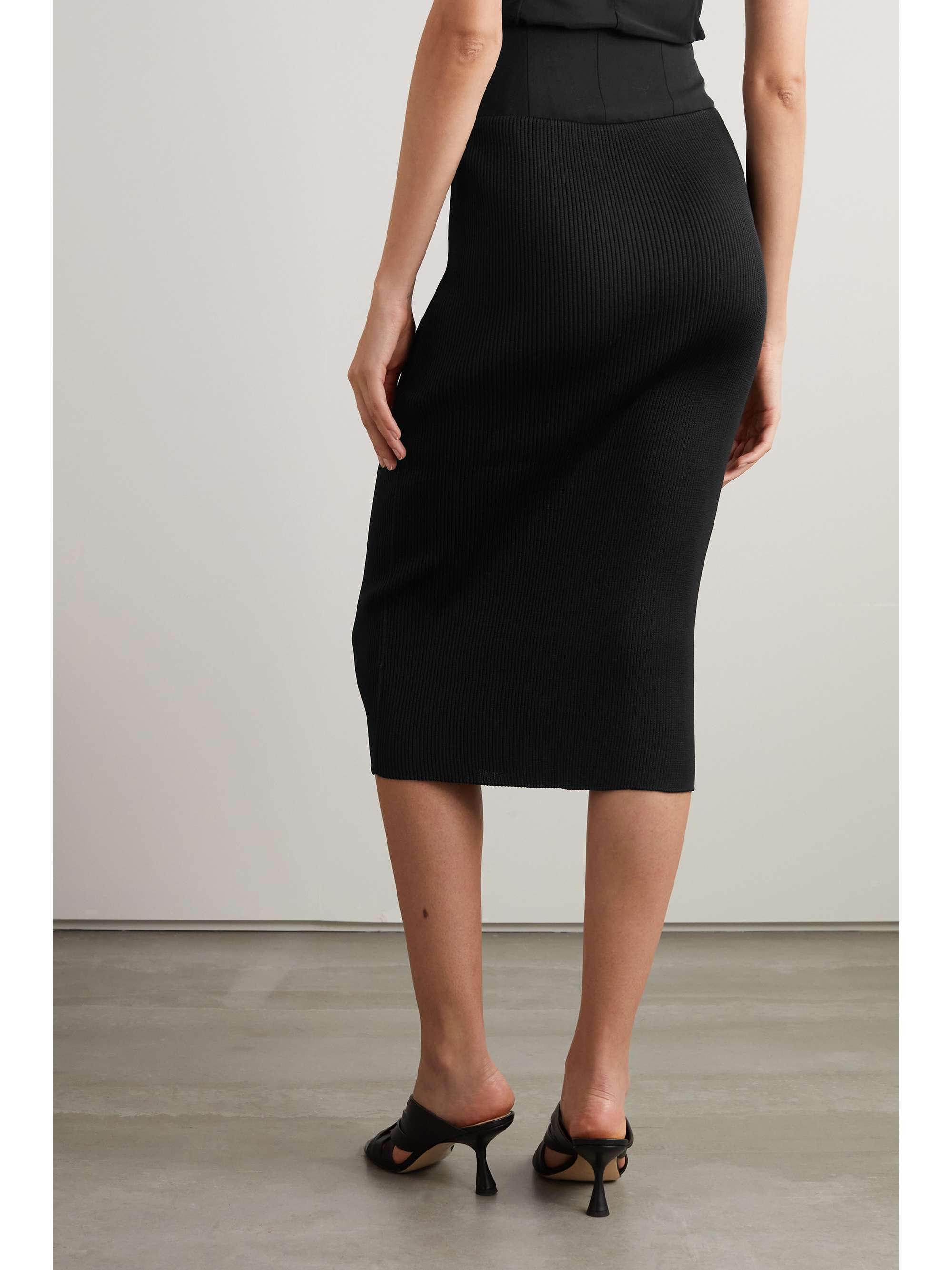 RENAISSANCE RENAISSANCE Jersey and twill midi skirt
