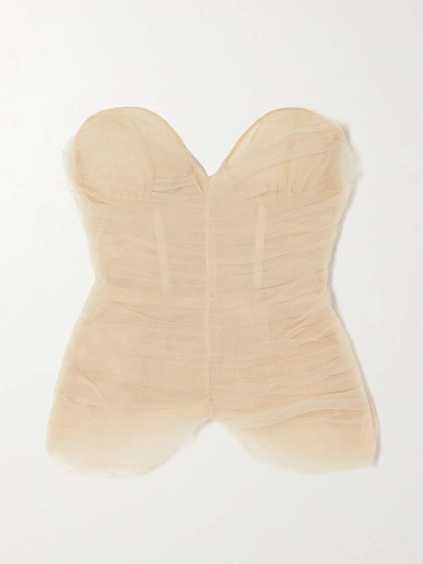 RENAISSANCE RENAISSANCE Ruched Tulle Bustier Top