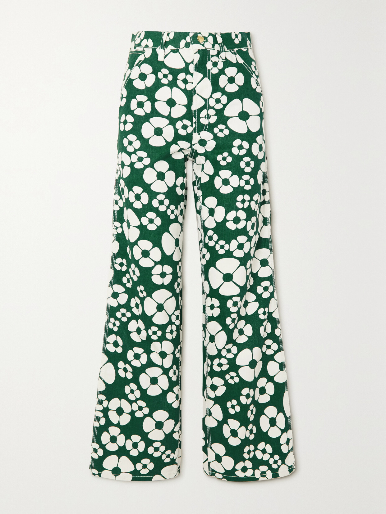 Marni - + Carhartt Wip Embroidered Floral-print Cotton-canvas Wide-leg Pants - Green