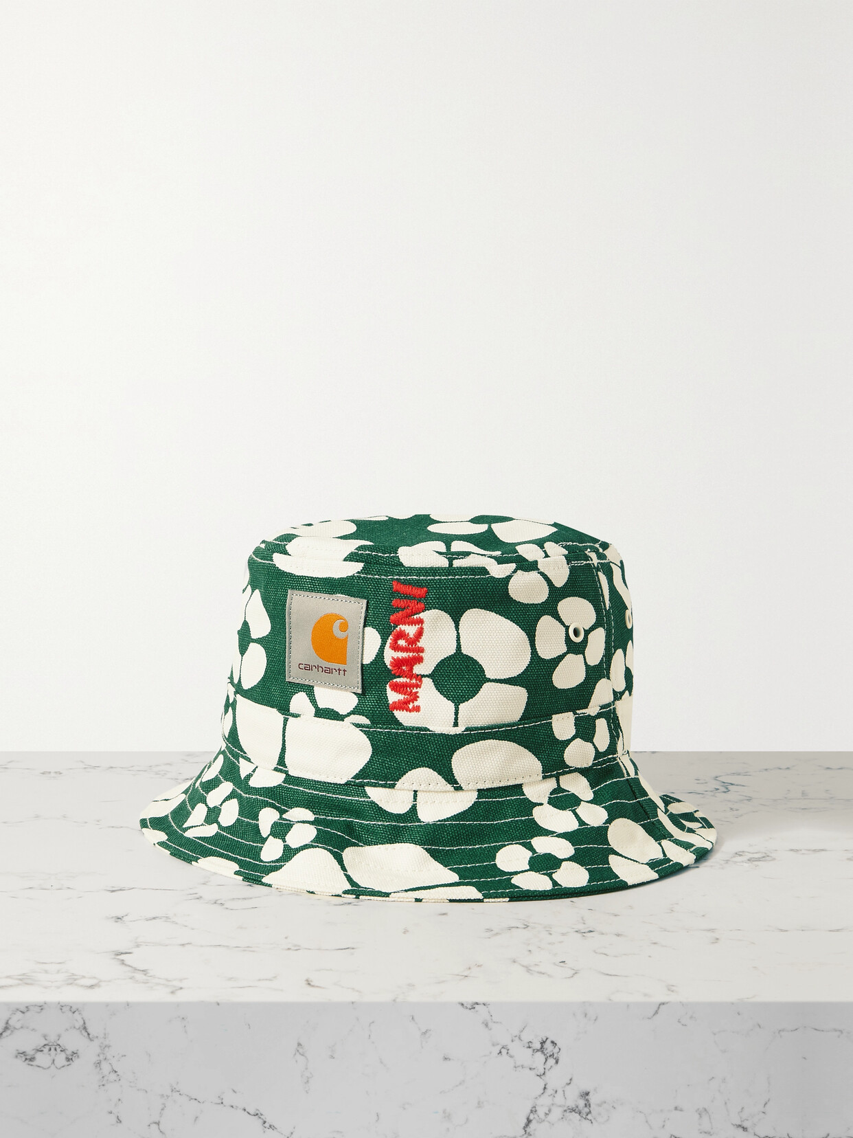 Marni - + Carhartt Wip Embroidered Floral-print Cotton-canvas Bucket Hat - Green