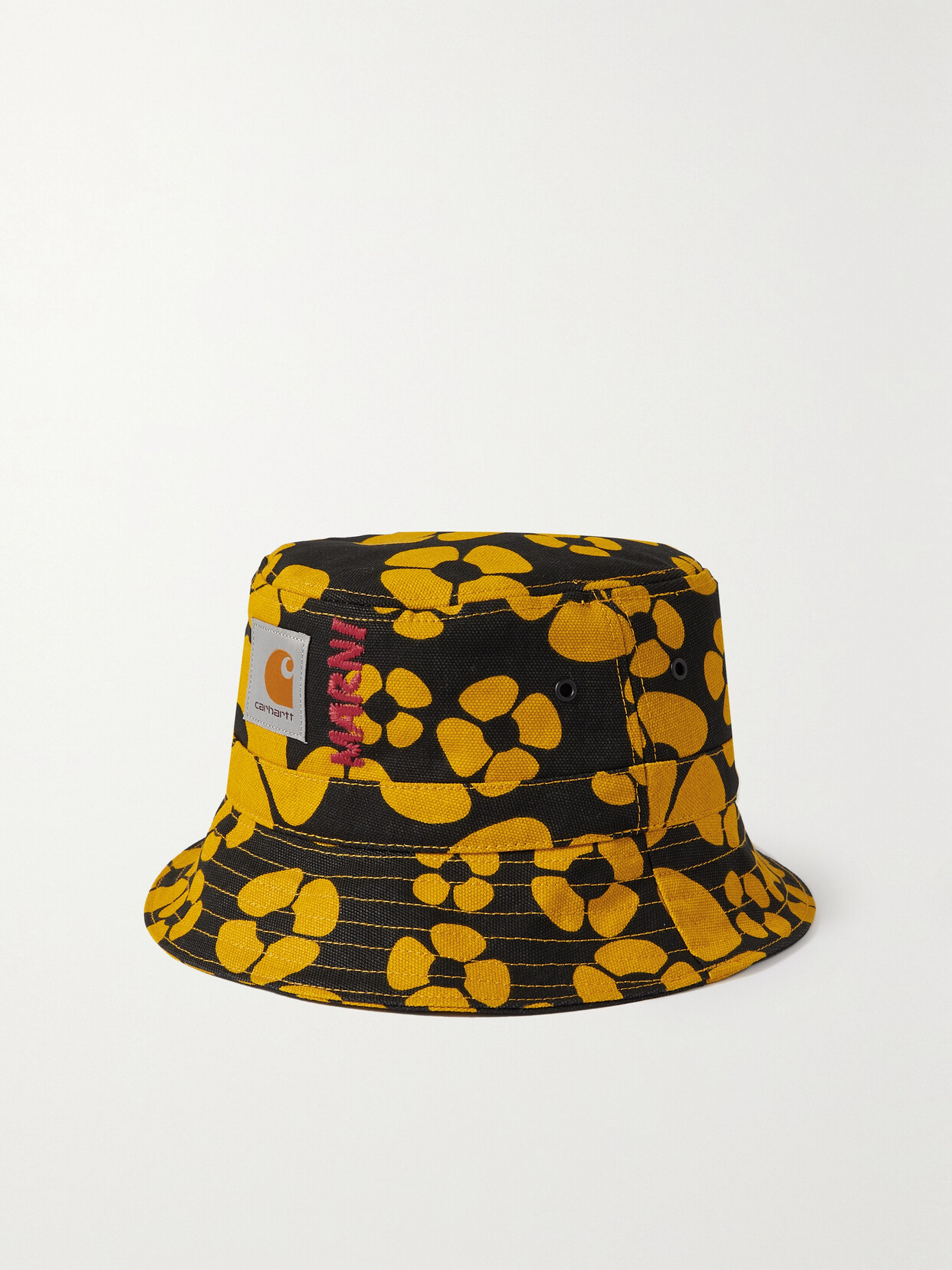 Marni - + Carhartt Wip Embroidered Floral-print Cotton-canvas Bucket Hat - Yellow