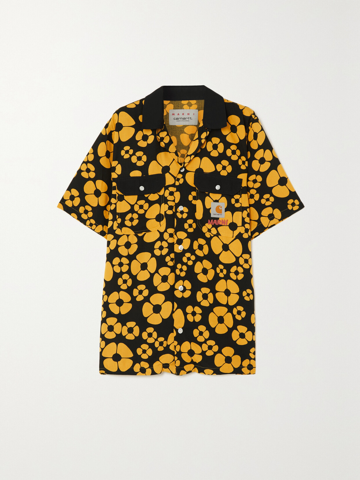 Marni - + Carhartt Wip Embroidered Floral-print Voile Shirt - Yellow