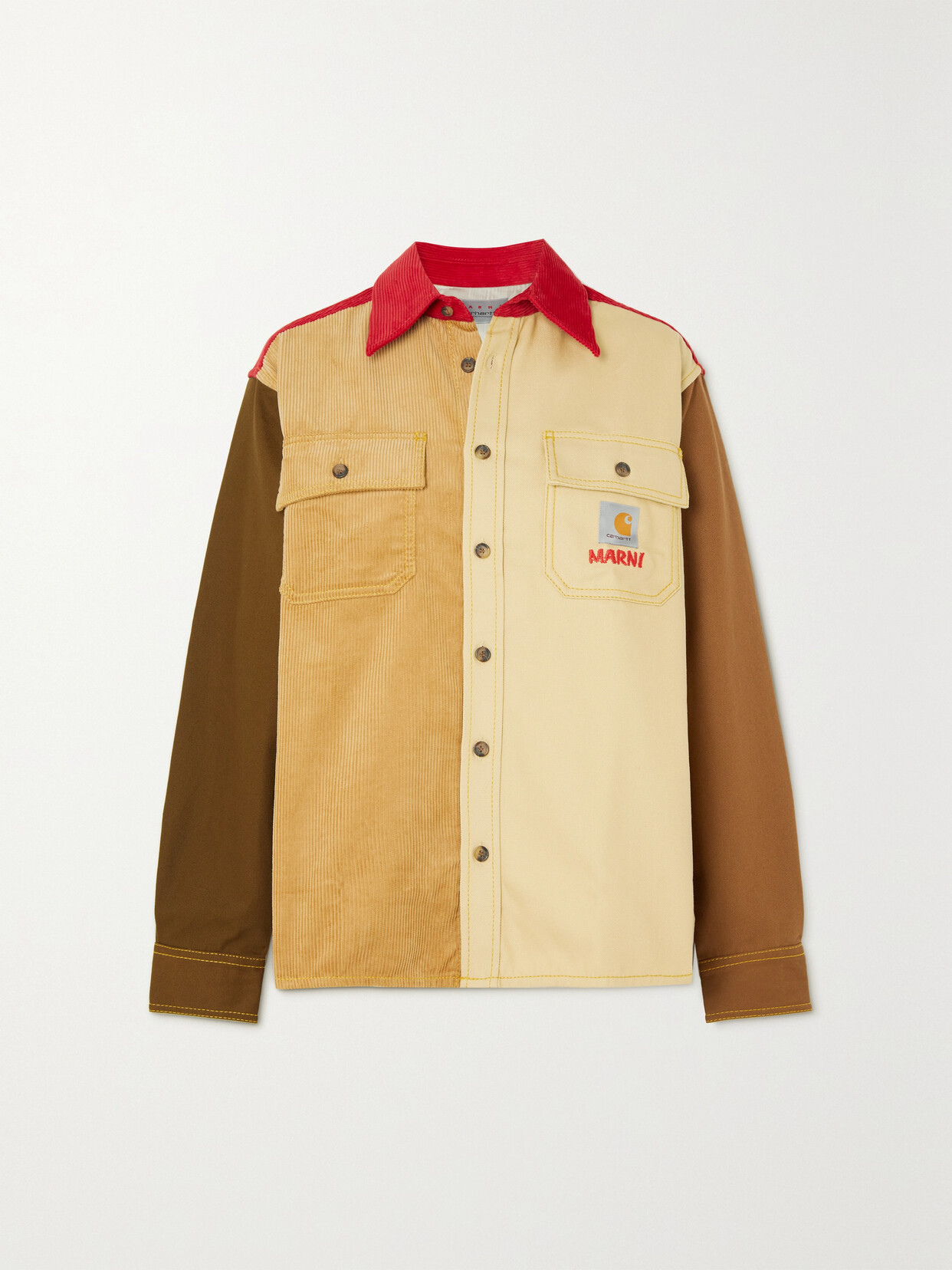 Marni - + Carhartt Wip Color-block Cotton And Corduroy Jacket - Brown