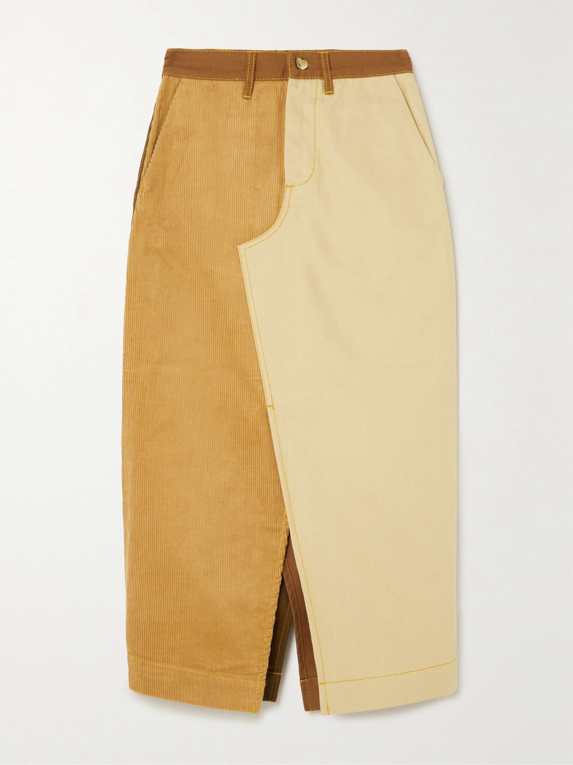 Brown + Carhartt WIP color-block cotton and corduroy jacket 