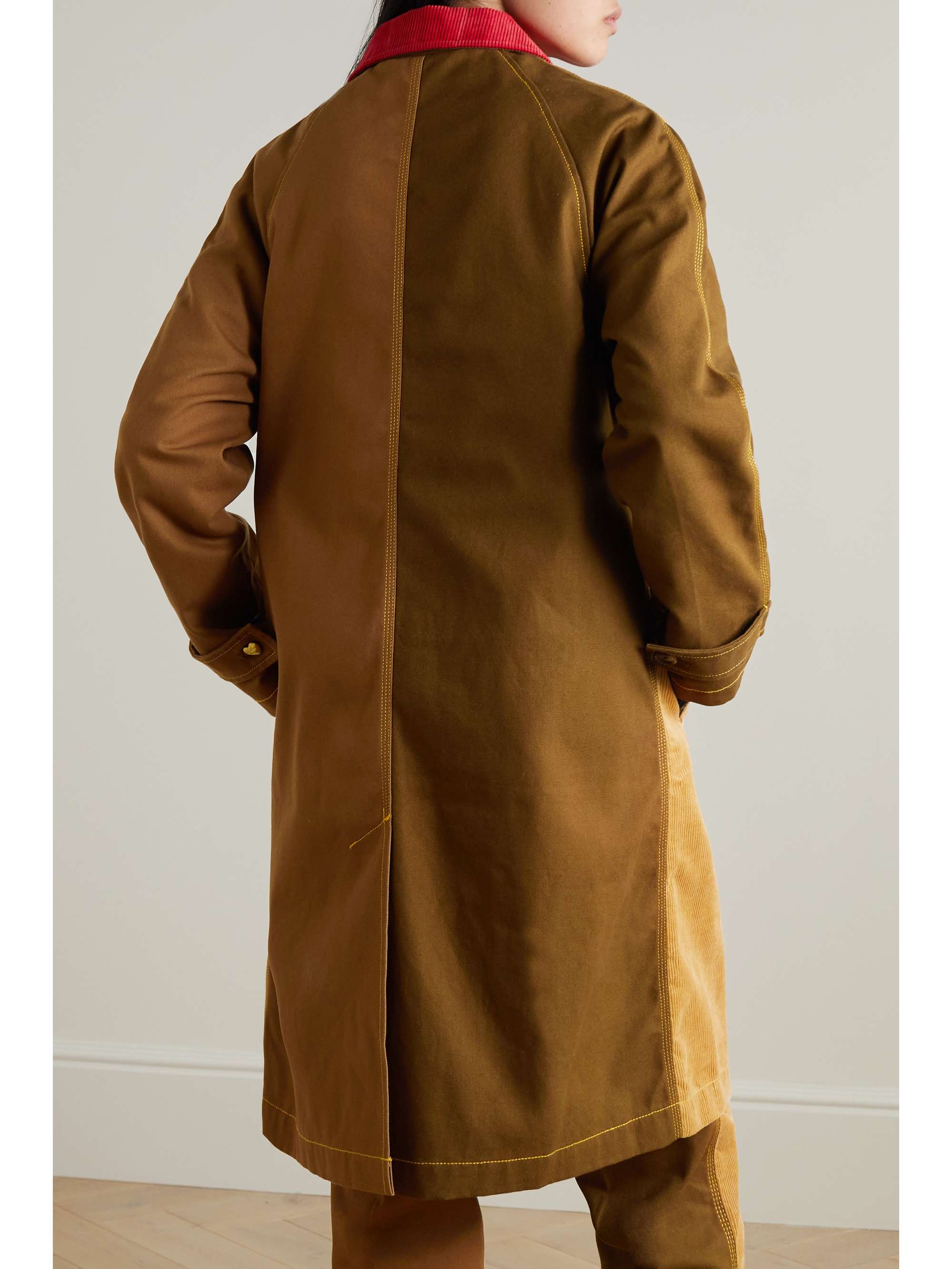 + Carhartt WIP color-block cotton and corduroy coat
