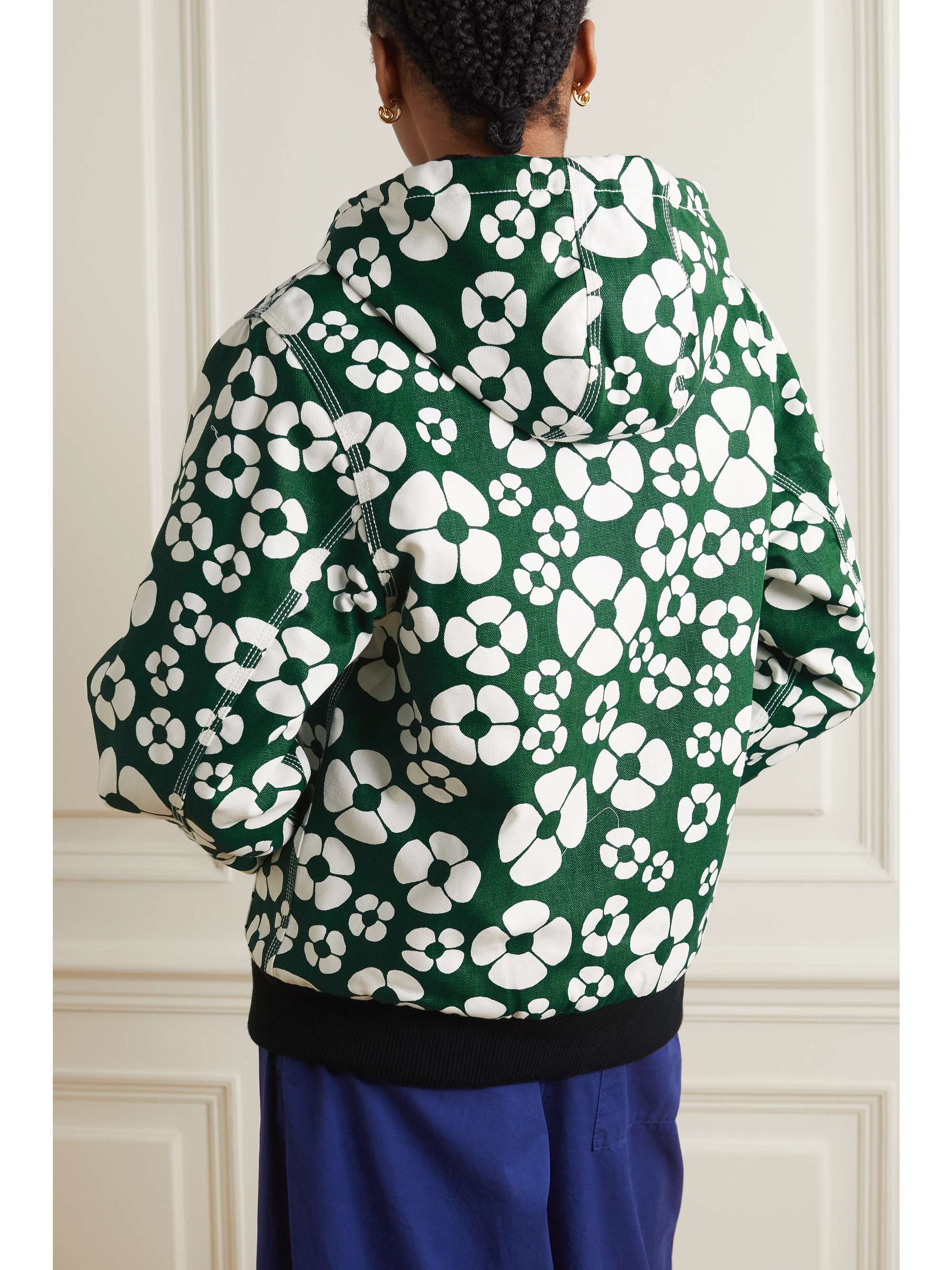 MARNI + Carhartt WIP embroidered floral-print cotton-canvas hooded jacket