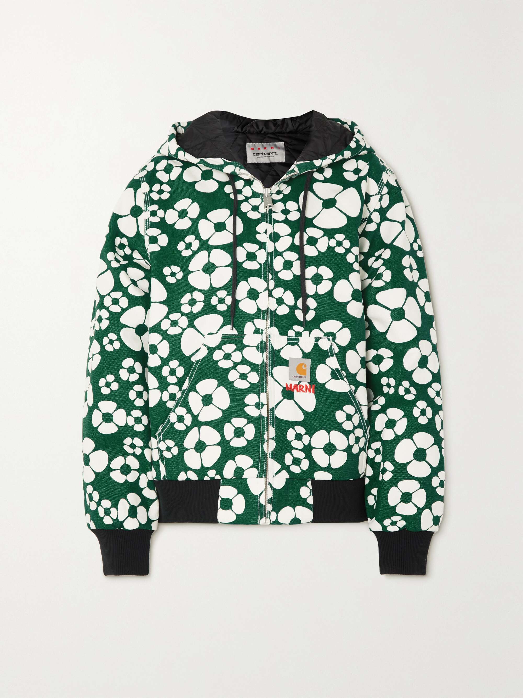 MARNI + Carhartt WIP embroidered floral-print cotton-canvas hooded ...