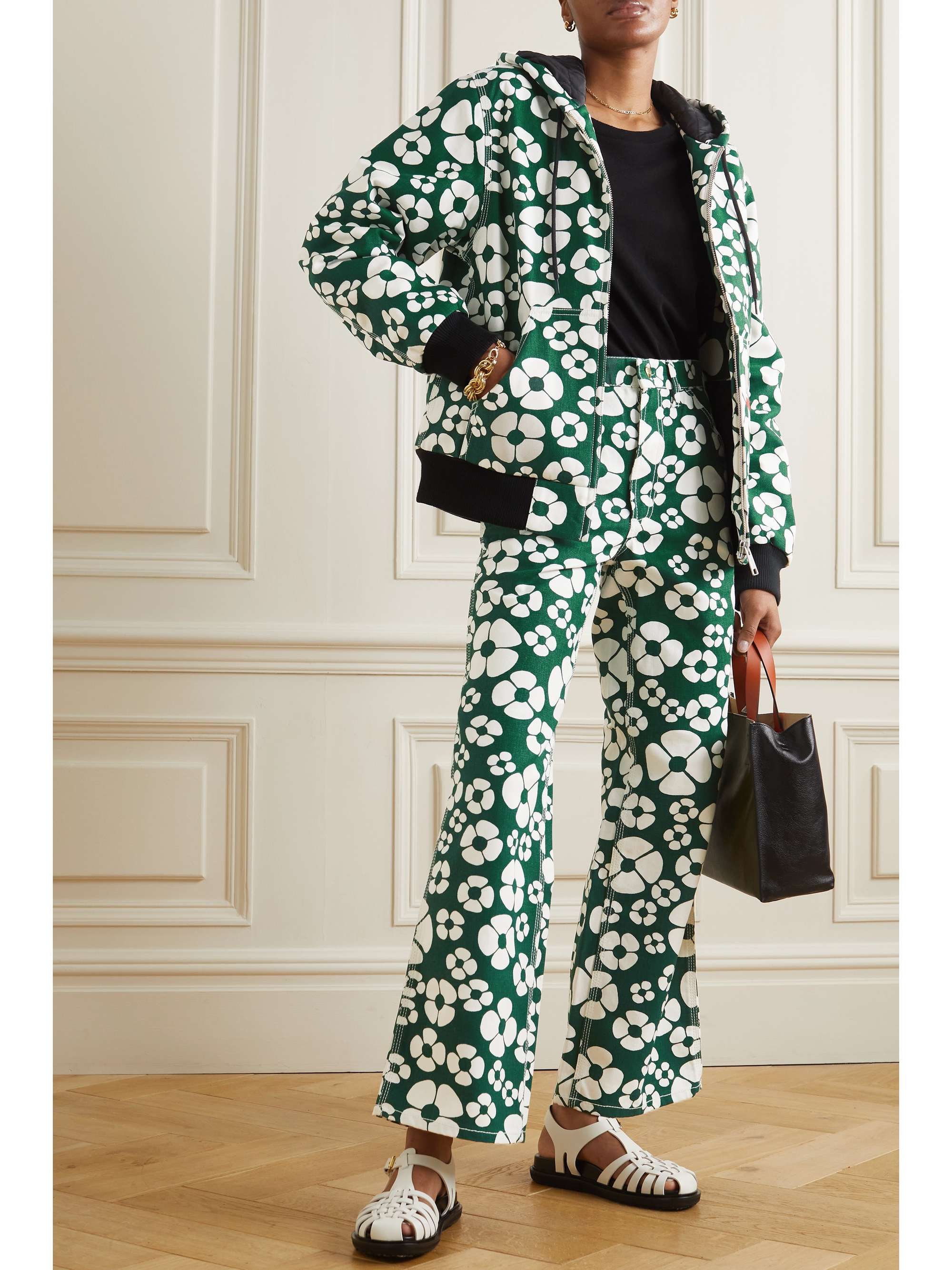 MARNI + Carhartt WIP embroidered floral-print cotton-canvas hooded jacket