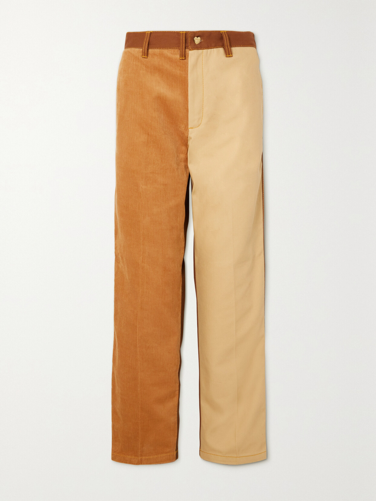 Marni - + Carhartt Wip Color-block Corduroy And Cotton-canvas Straight-leg Pants - Brown