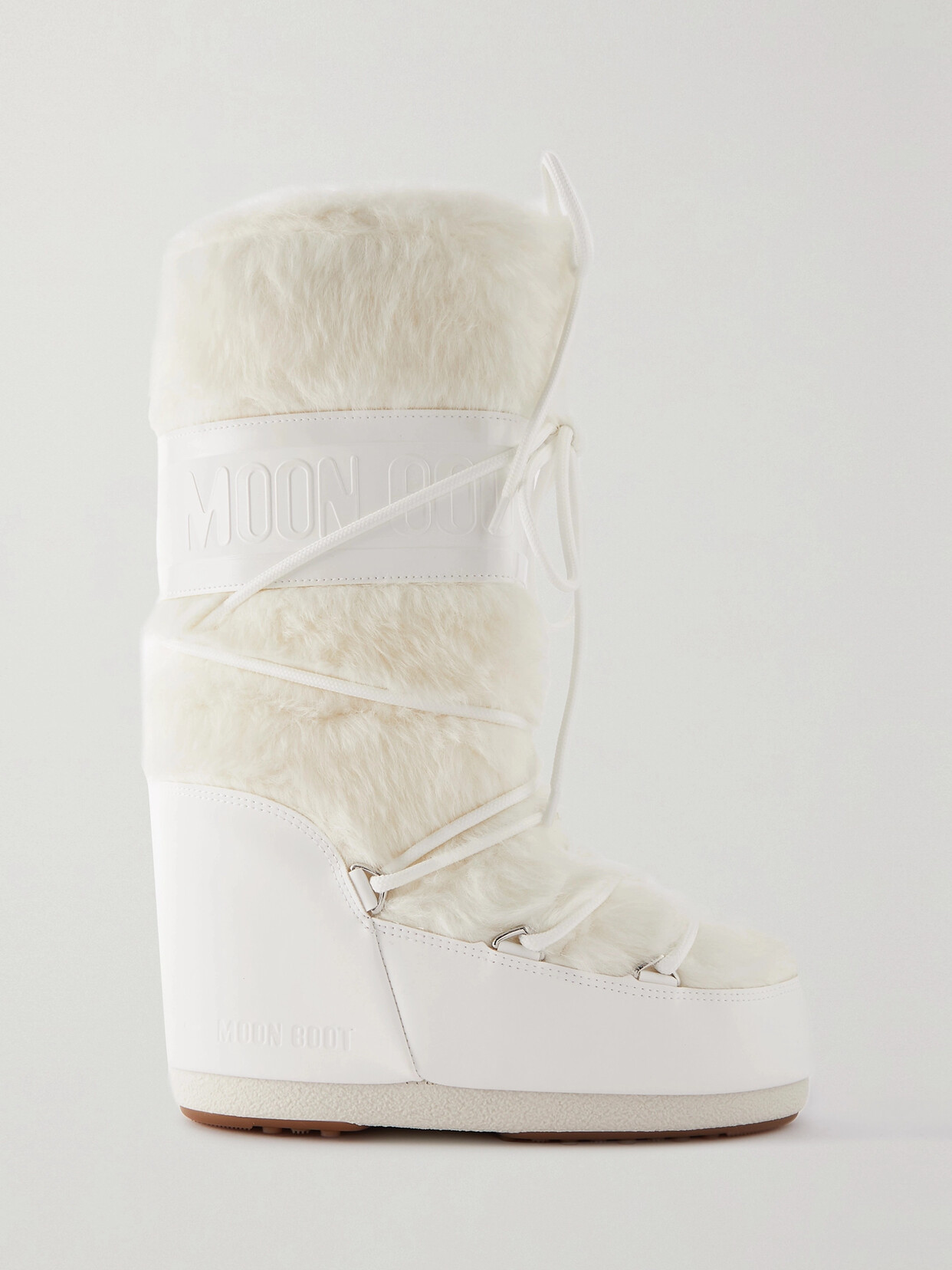 Moon Boot - Icon Faux Fur And Faux Leather Snow Boots - White