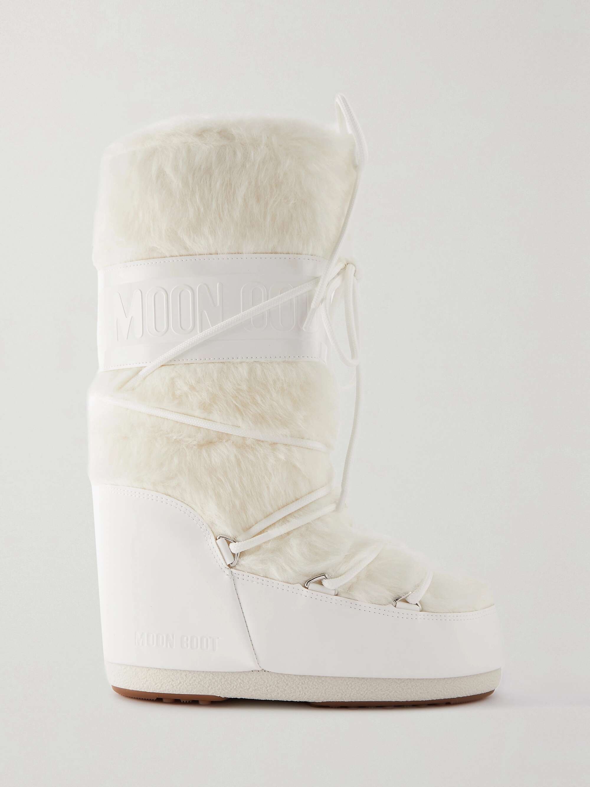 MOON BOOT Icon faux fur and faux leather snow boots | NET-A-PORTER