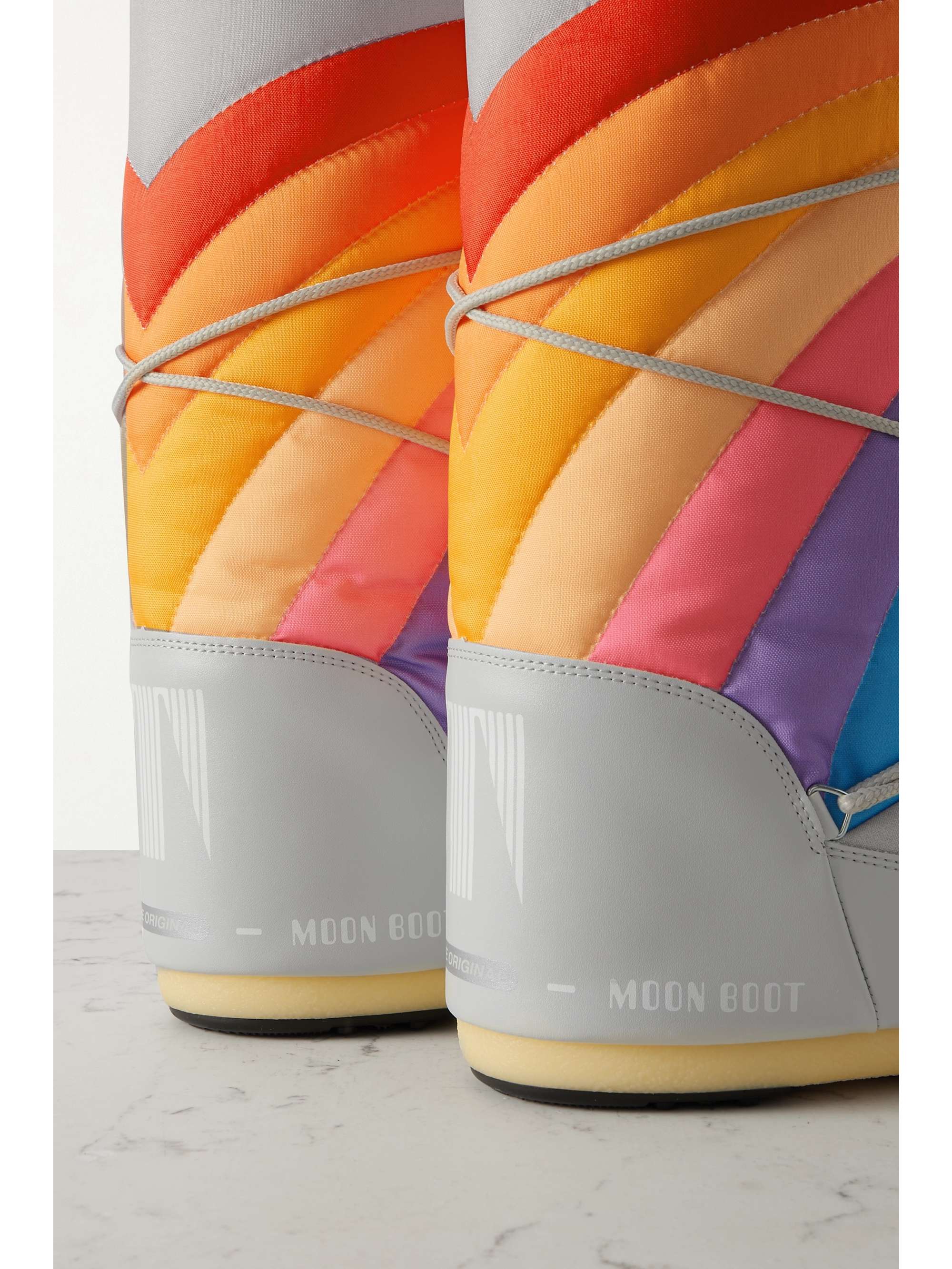 MOON BOOT Icon Rainbow printed shell and faux leather snow boots