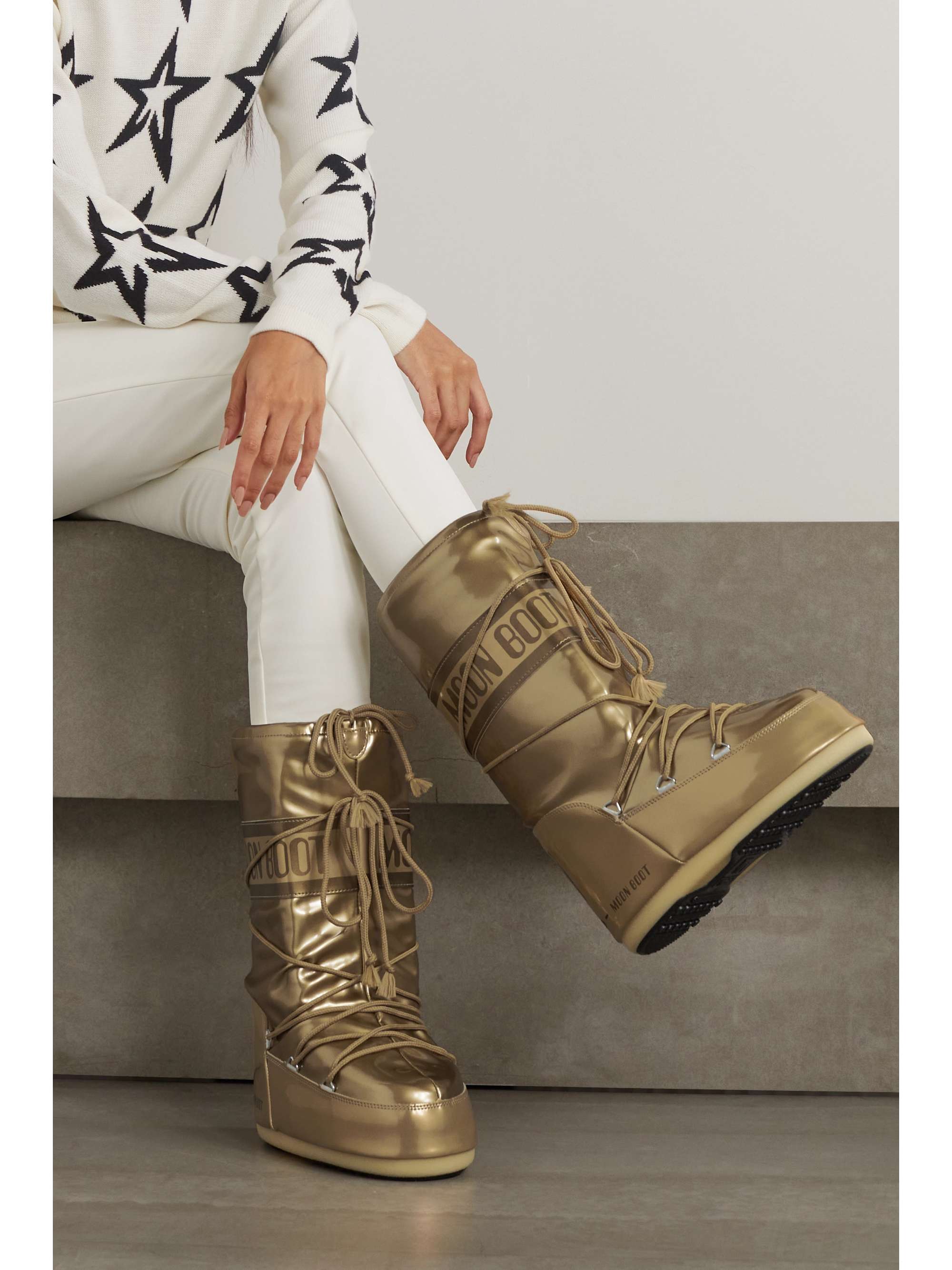 Het kantoor zeewier hoofdonderwijzer MOON BOOT Icon metallic vinyl boots | NET-A-PORTER