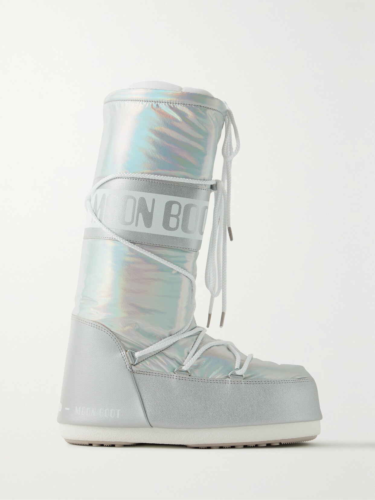 Moon Boot Metallic Boots In Silver | ModeSens