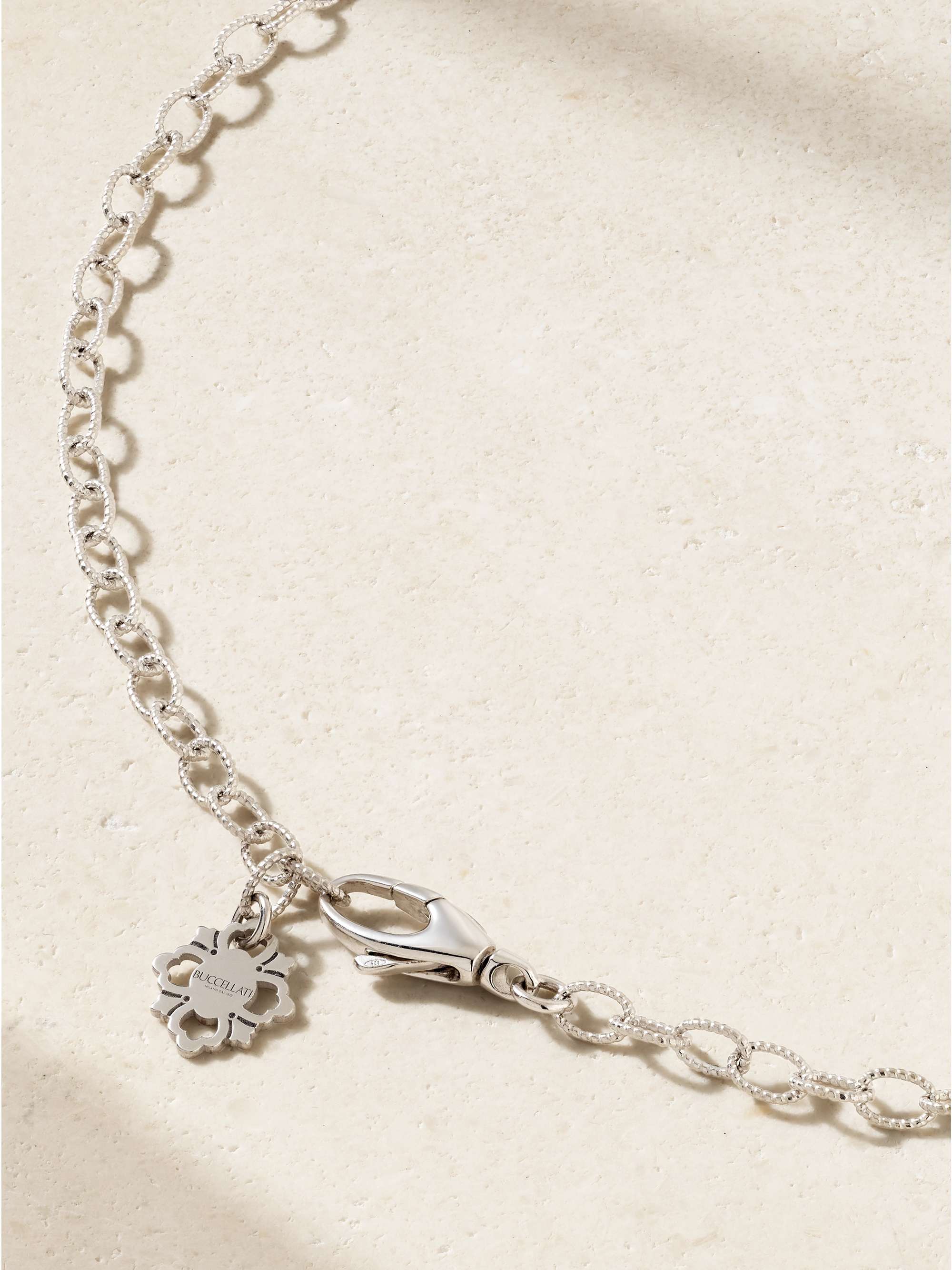 BUCCELLATI Blossom sterling silver and gold-plated, jasper and diamond necklace