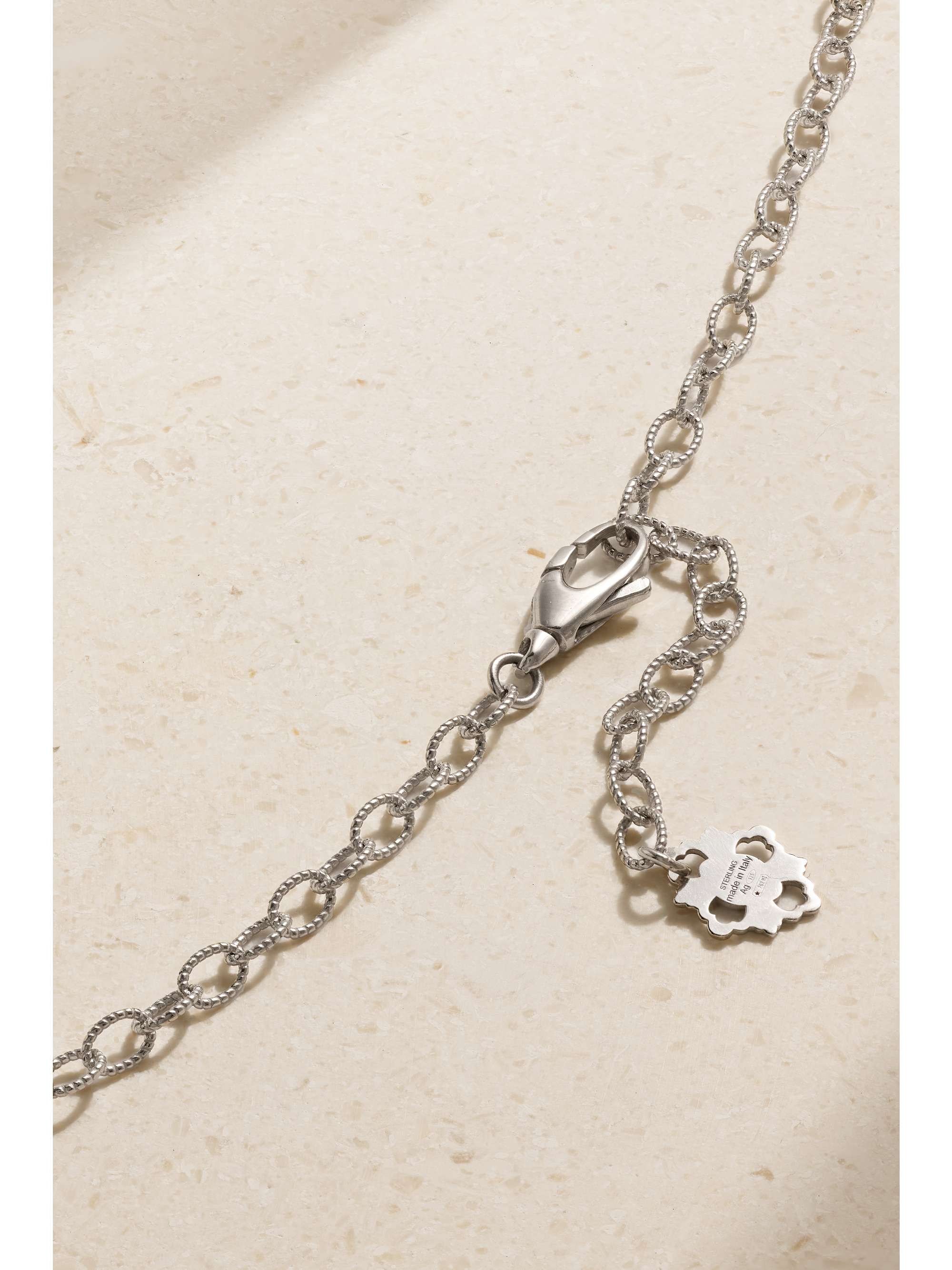 BUCCELLATI Blossom sterling silver and gold-plated, jasper and diamond necklace