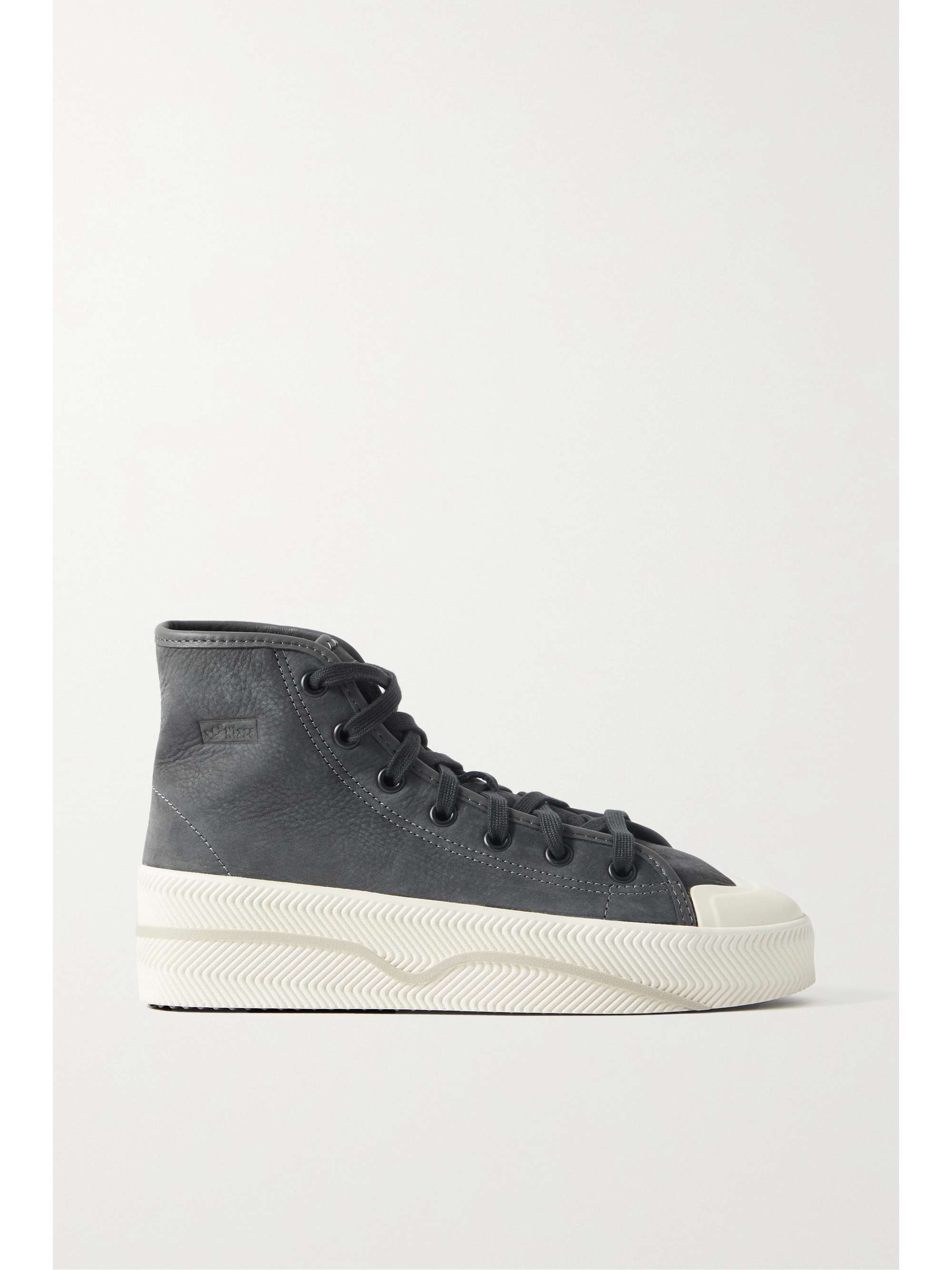 NET-A-PORTER Nizza ADIDAS nubuck sneakers ORIGINALS leather-trimmed high-top | 2