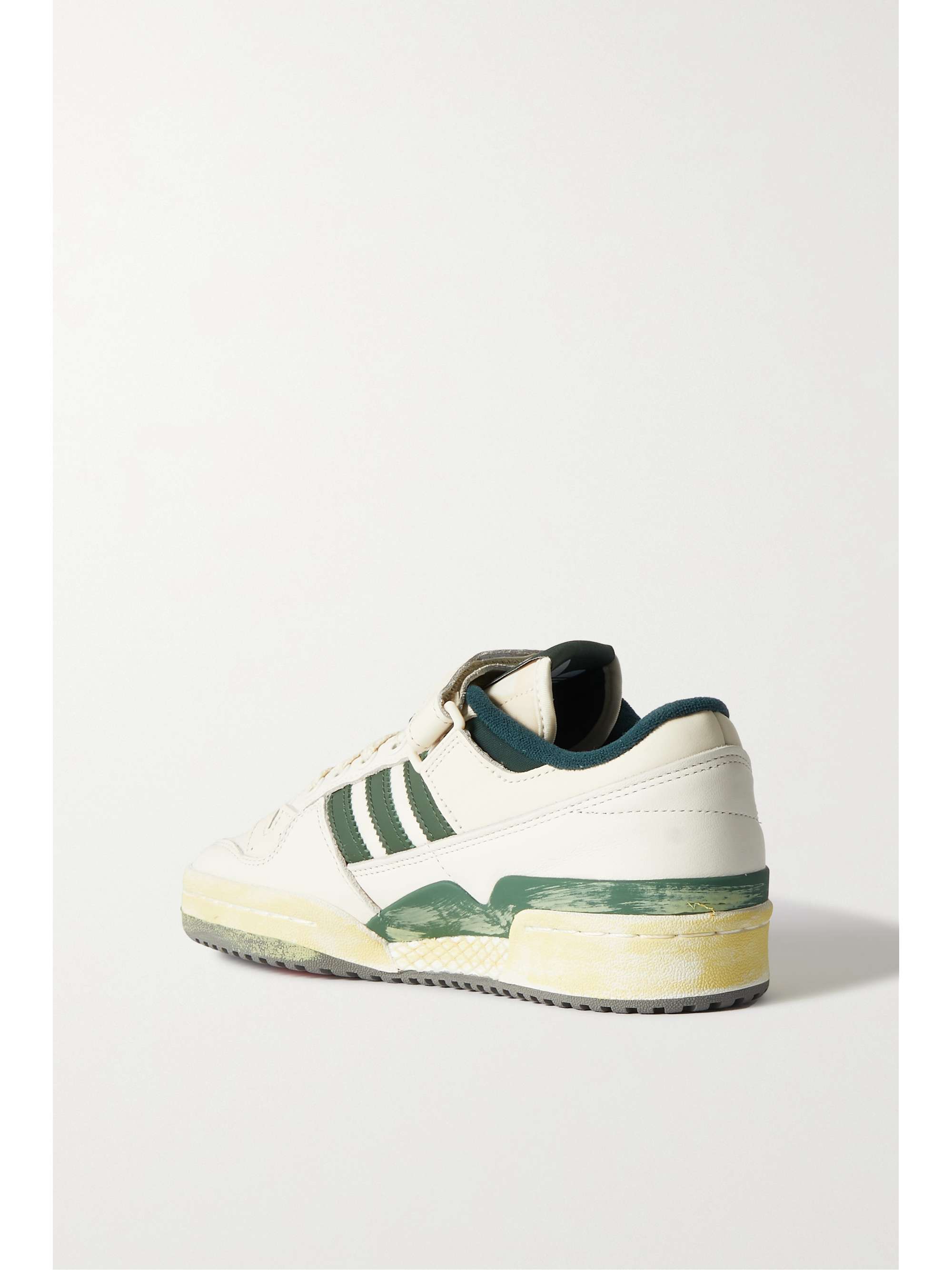 ADIDAS ORIGINALS Forum 84 distressed faux leather-trimmed leather and nylon sneakers
