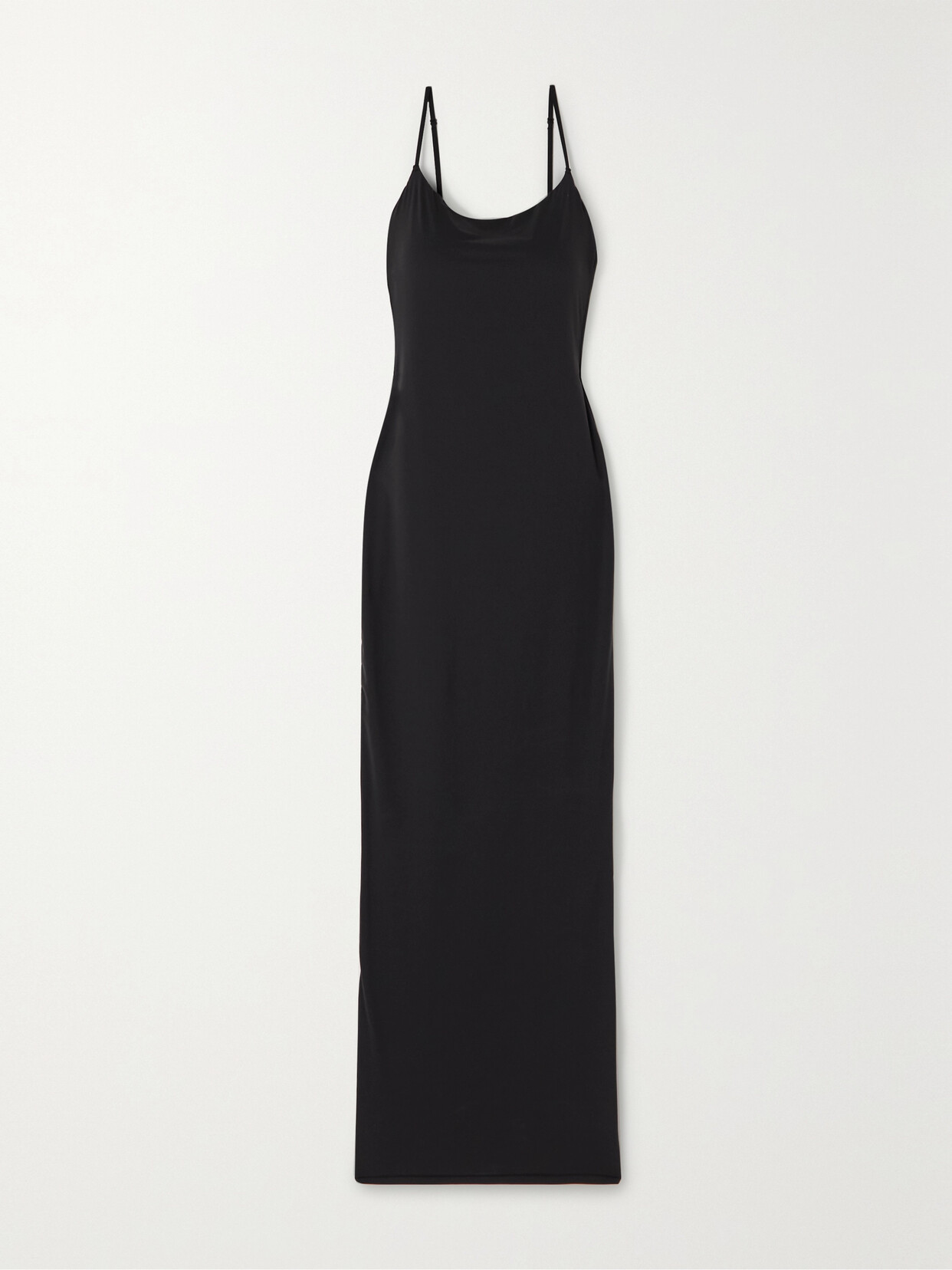 Shop Skims Fits Everybody Stretch-jersey Midi Slip Dress In Black