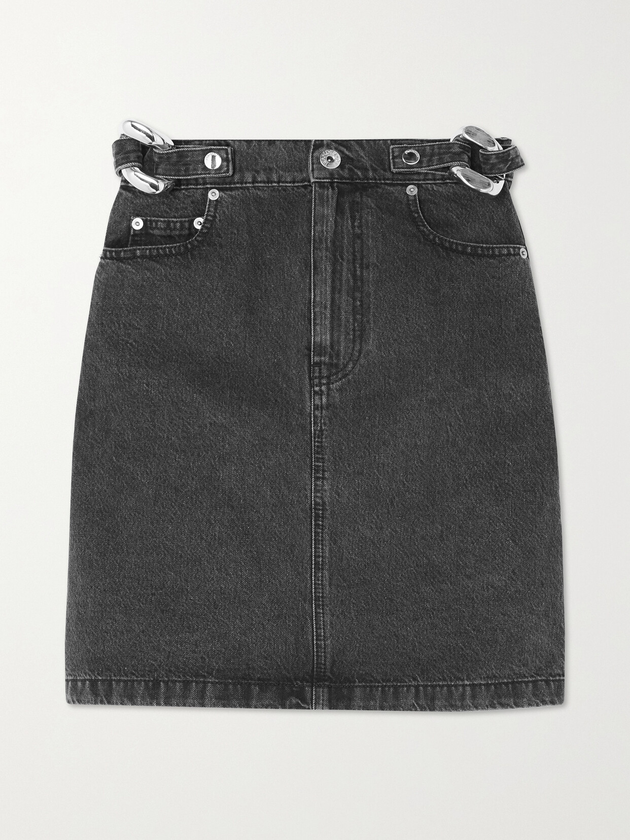 Jw Anderson Chain-link Denim Mini Skirt In Black