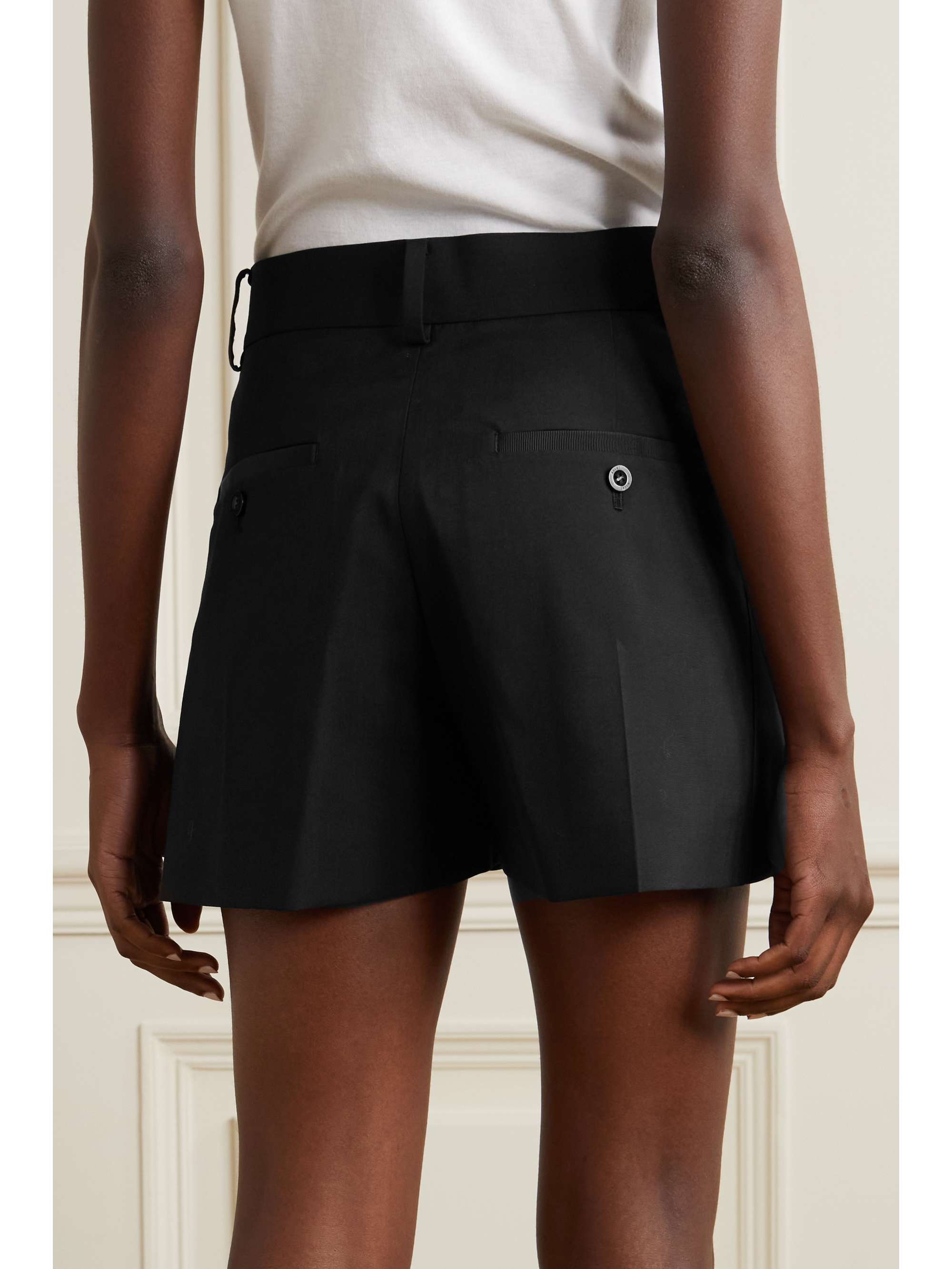 wool blend shorts