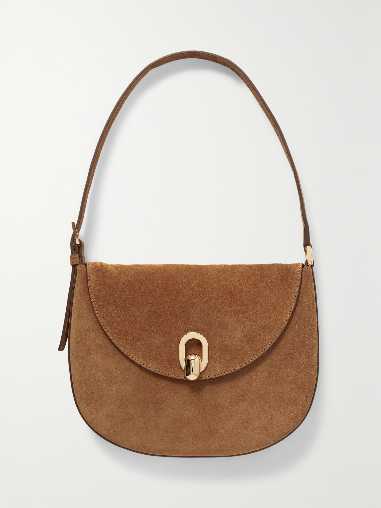 Savette Tondo Small Suede Shoulder Bag In Brown