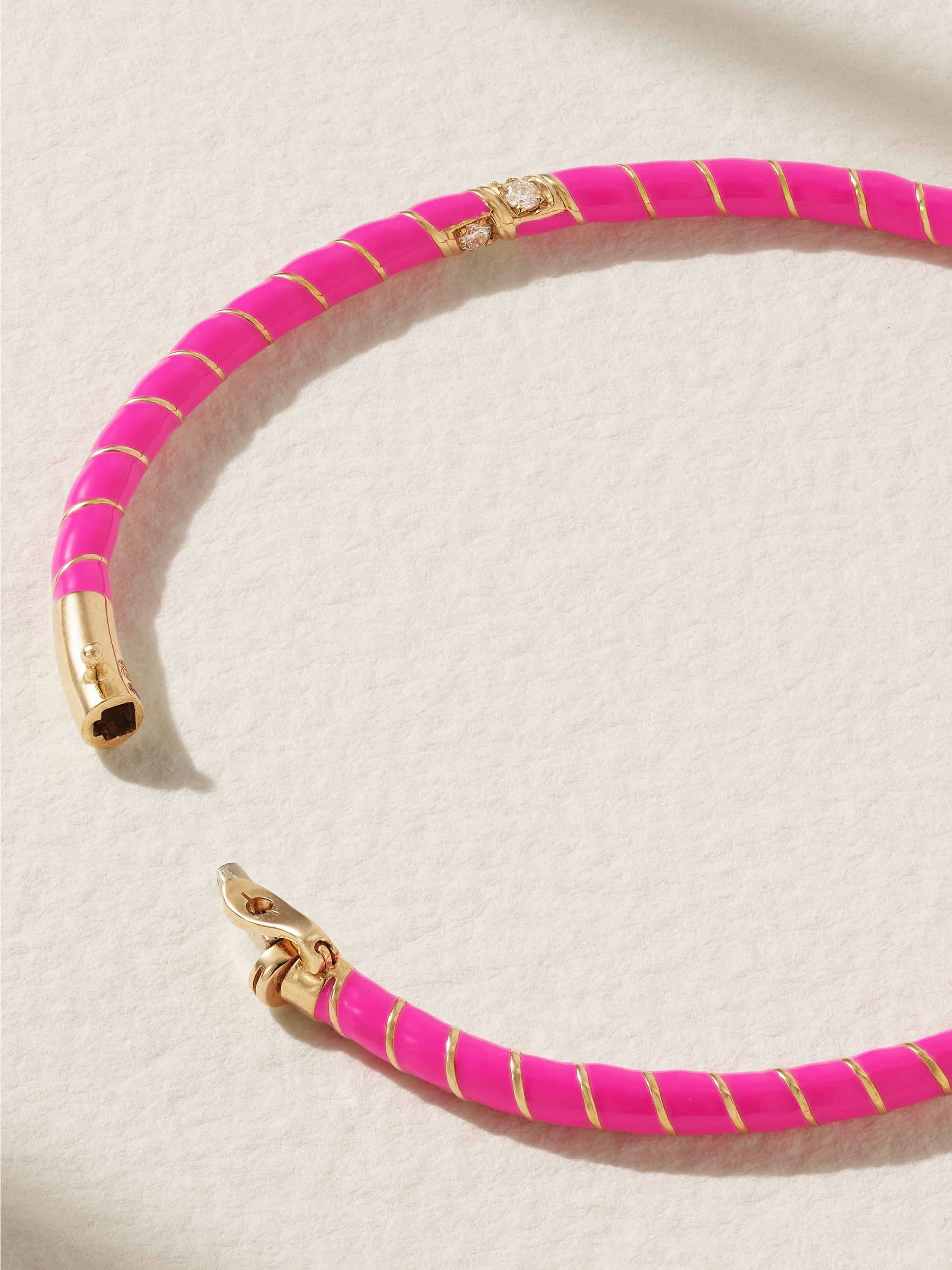YVONNE LÉON 9-karat gold, enamel and diamond bangle