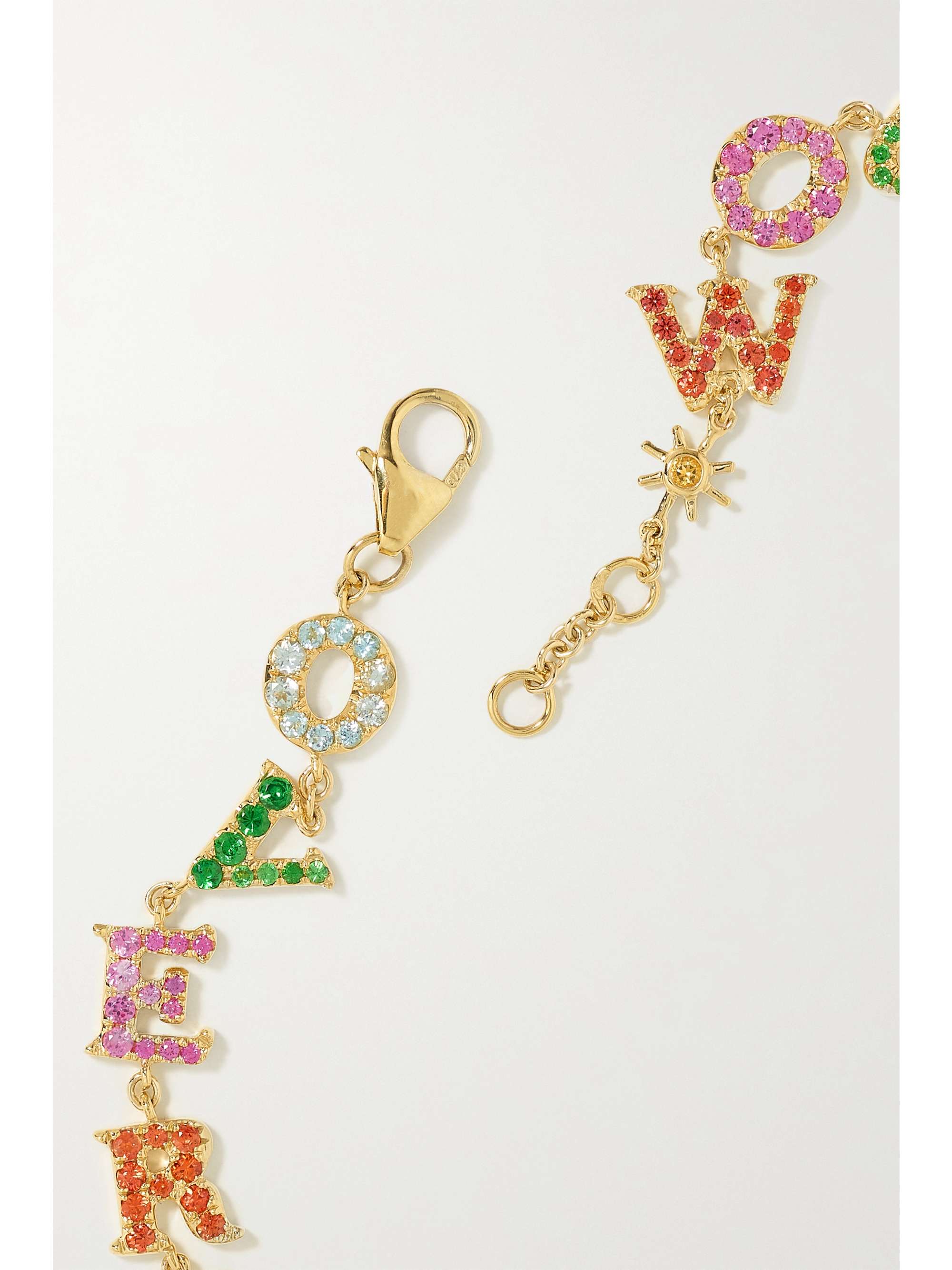 YVONNE LÉON Over the Rainbow 9-karat gold multi-stone bracelet