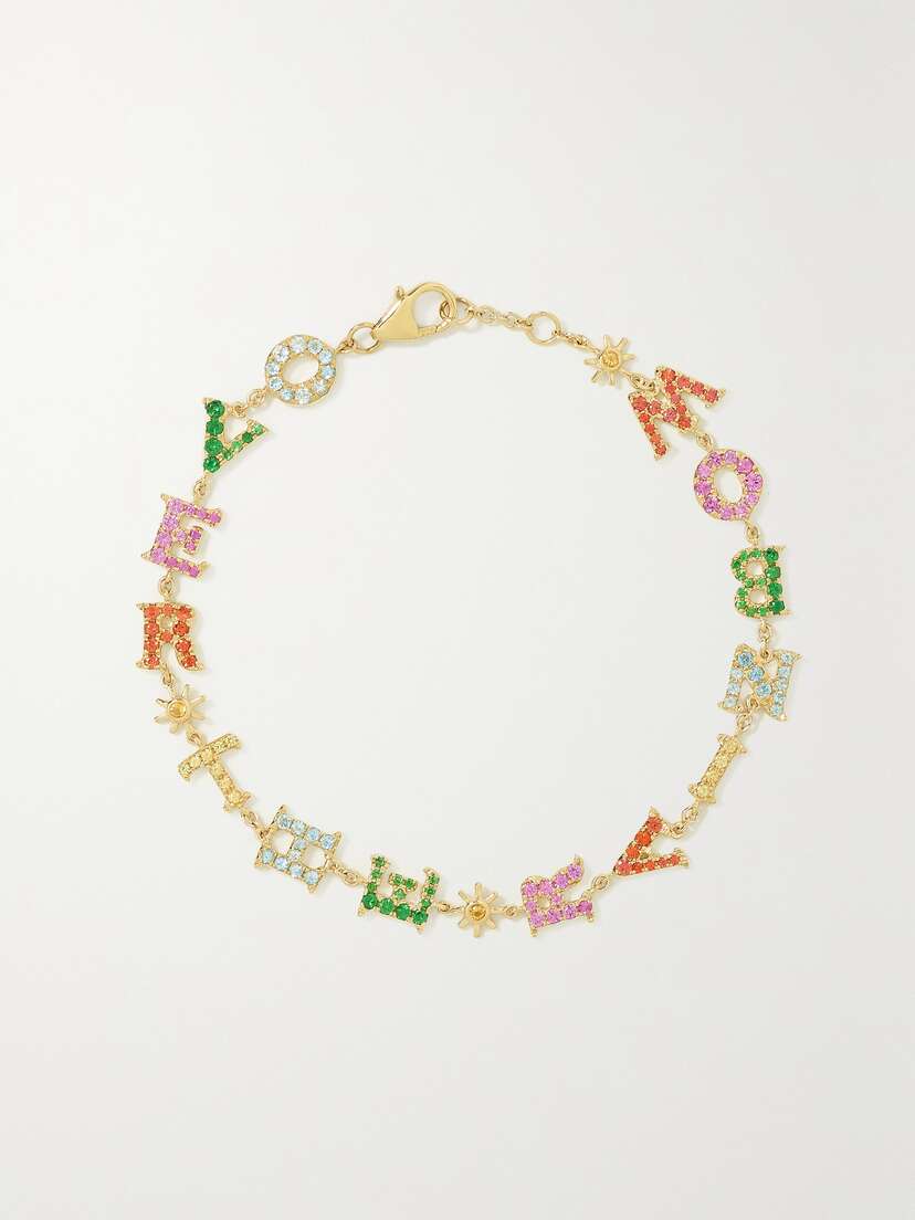 Yvonne Léon Over The Rainbow 9-karat Gold Multi-stone Bracelet