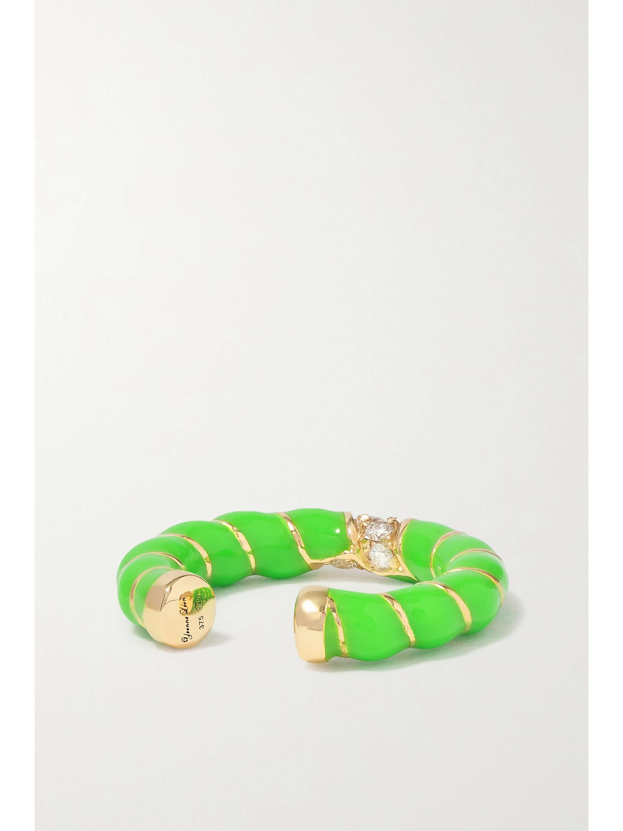 YVONNE LÉON Mini Torsade 9-karat gold, enamel and diamond ear cuff