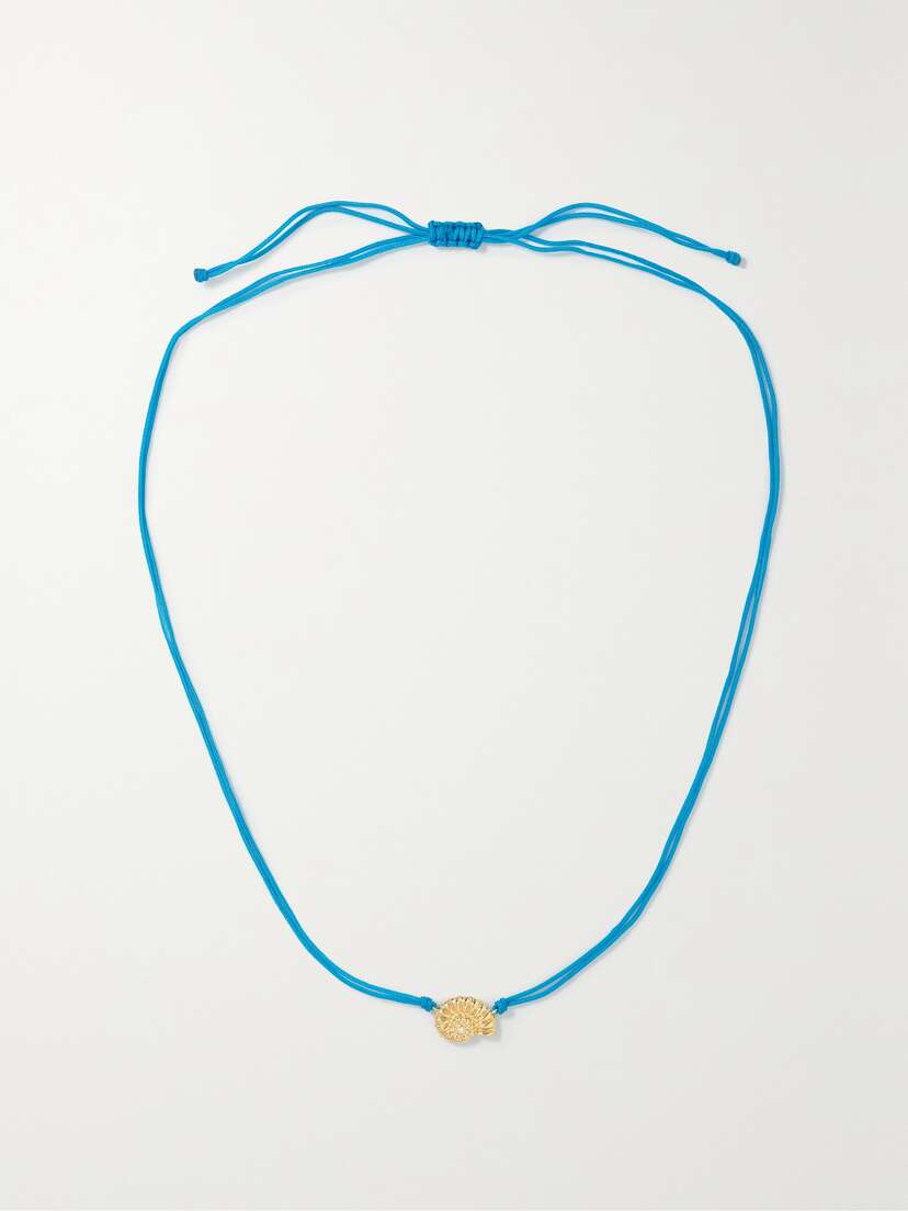 Yvonne Léon 9-karat Gold, Cotton And Diamond Necklace