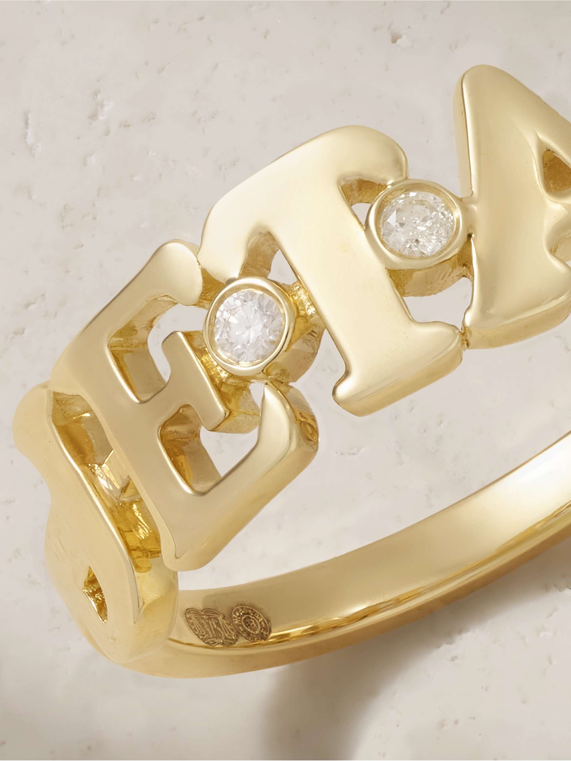 YVONNE LÉON Je t'aime 9-karat gold diamond ring