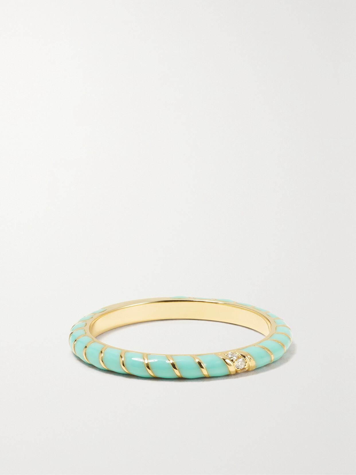 Yvonne Léon Alliance 9-karat Gold, Enamel And Diamond Ring - Blue