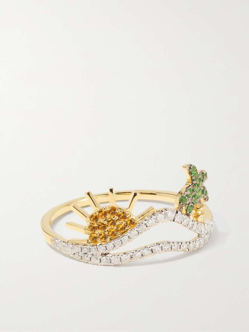 Yvonne Léon 9-karat Gold Multi-stone Ring